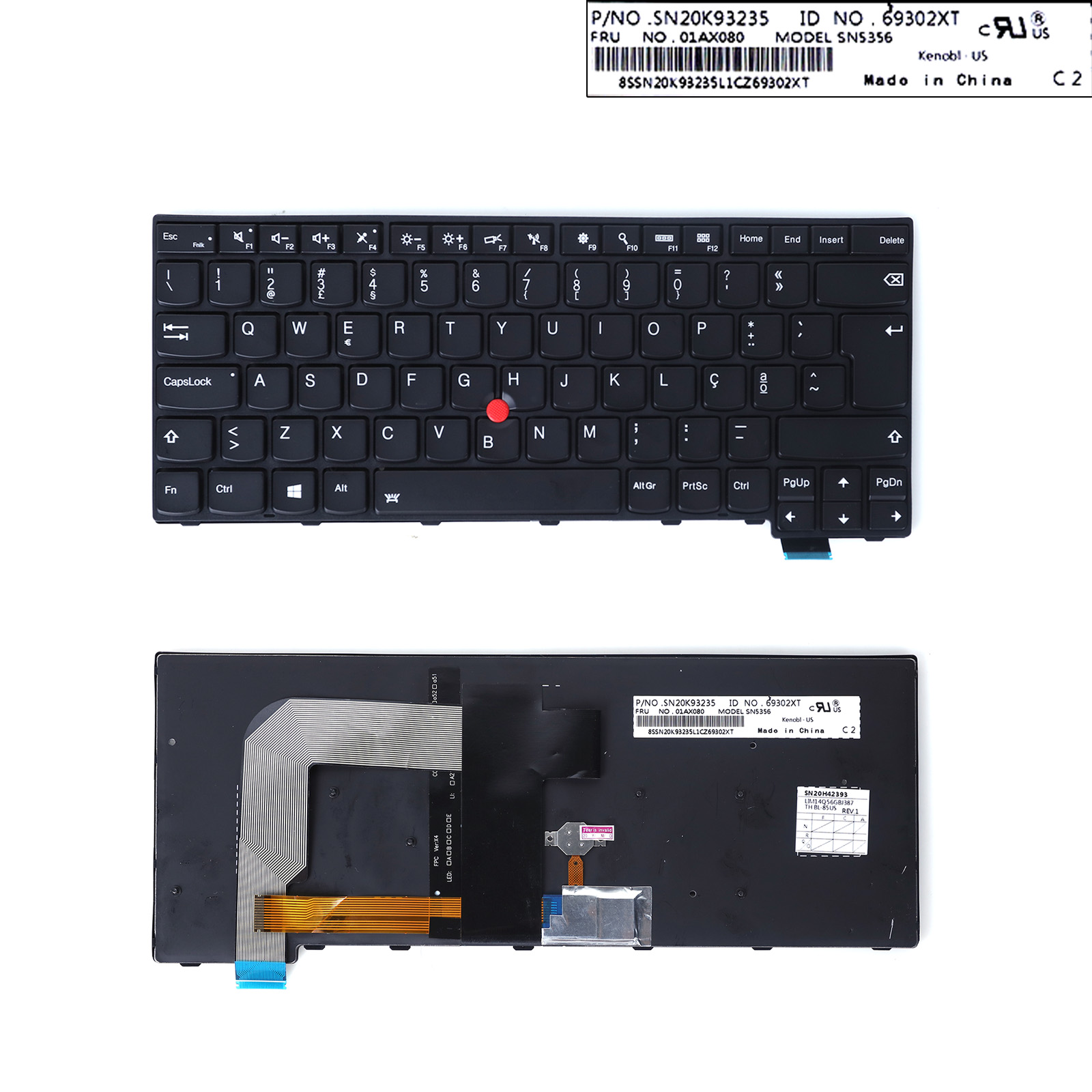Picture of New Replacement Laptop Keyboard For IBM ThinkPad T460S BLACK FRAME BLACK ( Backlit,with point stick ,For Win8) OEM PO Layout