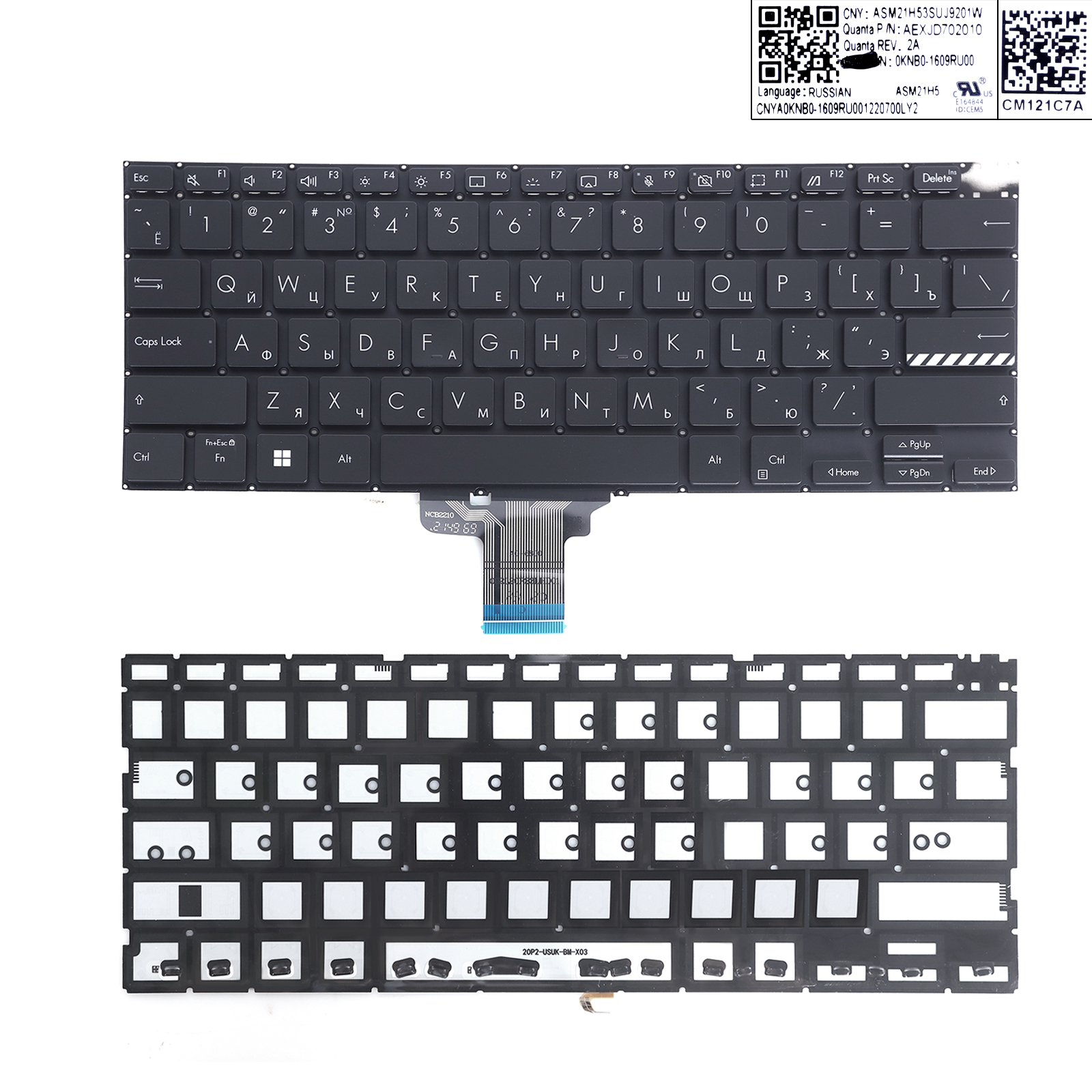 Picture of New Replacement Laptop Keyboard For ASUS K6400 x3400 M3401Q K3400P M7400Q Black(Backlit,Original) RU Layout