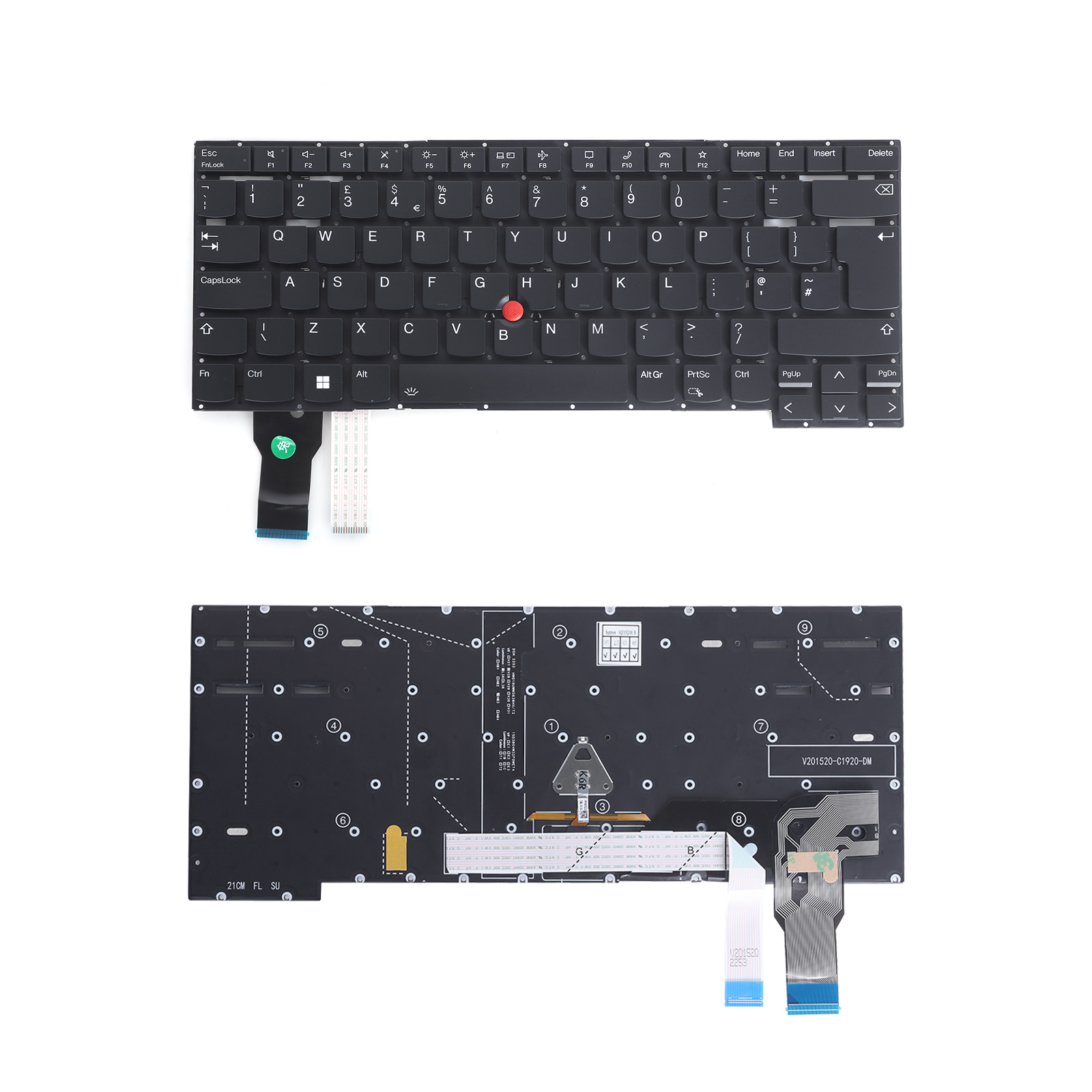 Picture of New Replacement Laptop Keyboard For IBM Thinkpad T14S Gen2 P1 Gen4 X1 Extreme Gen4 Black（With Point stick,Backlit） Uk Layout