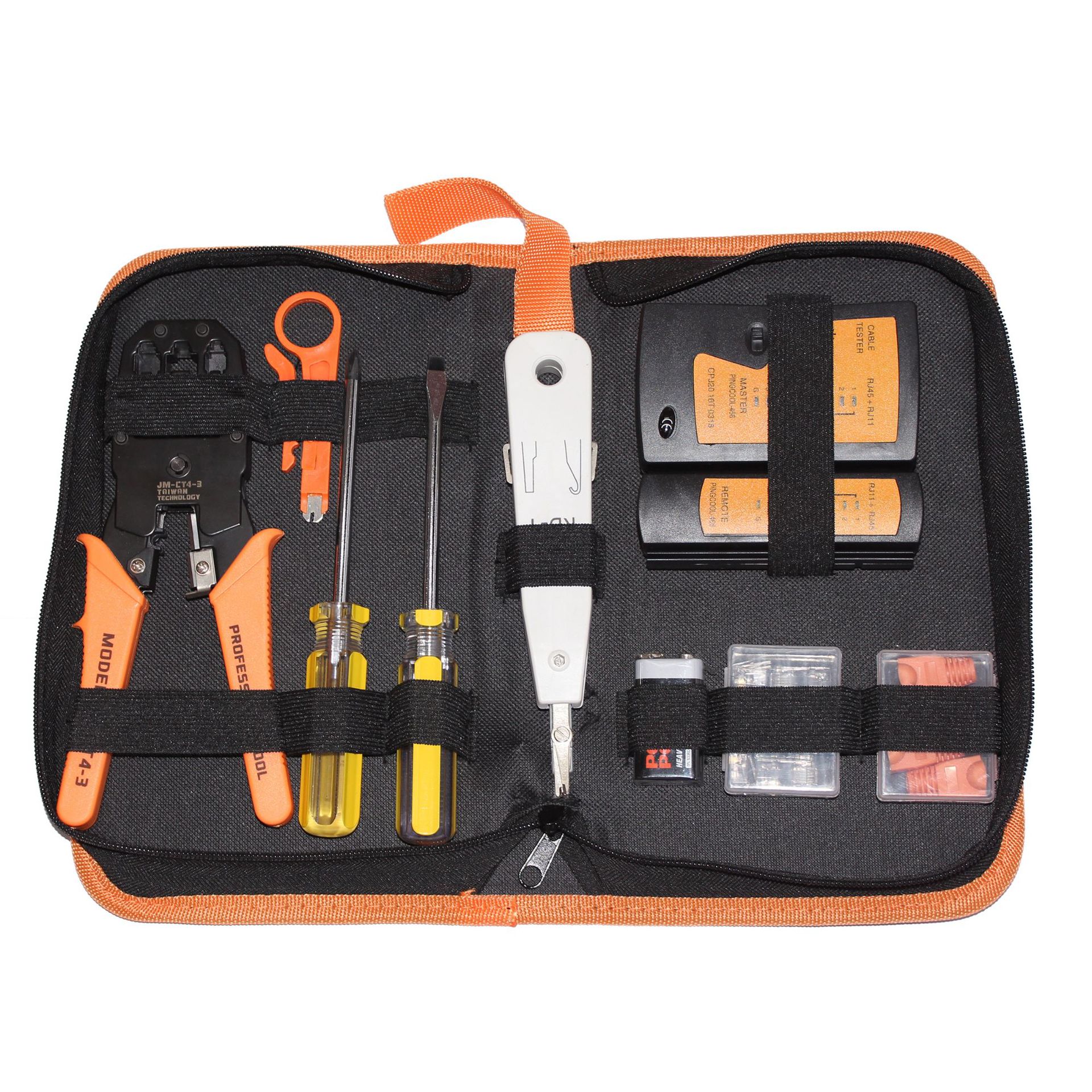 Picture of 9-piece network tool repair kit PS-P10 Home engineering wiring Network cable measuring wire stripper kit