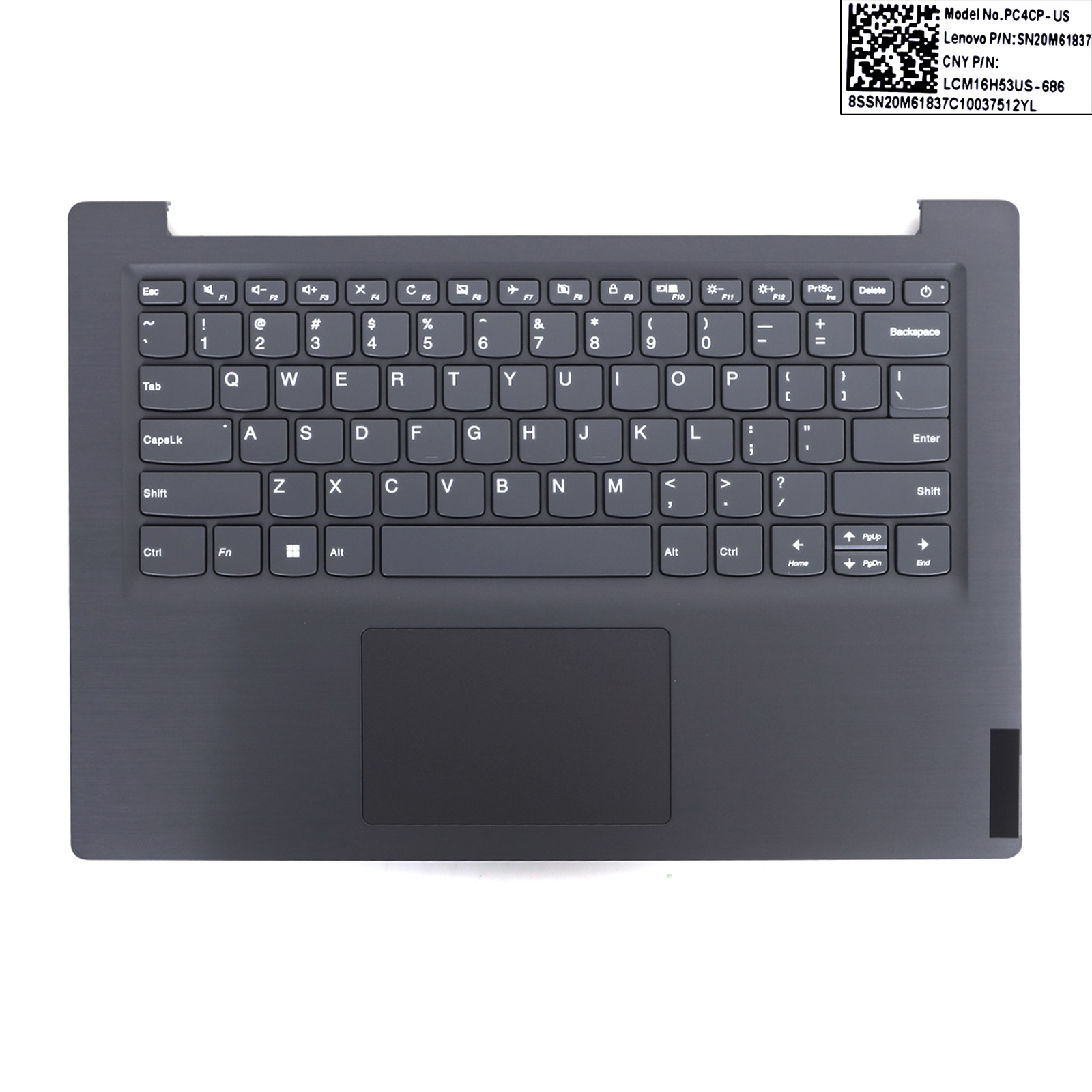 Picture of New Replacement Laptop Cover For Lenovo Xiaoxin 14API 2019 V14-IIL 14IWL S145-14 Upper Case Palmrest Cover US Keyboard With Touchpad and speaker black.