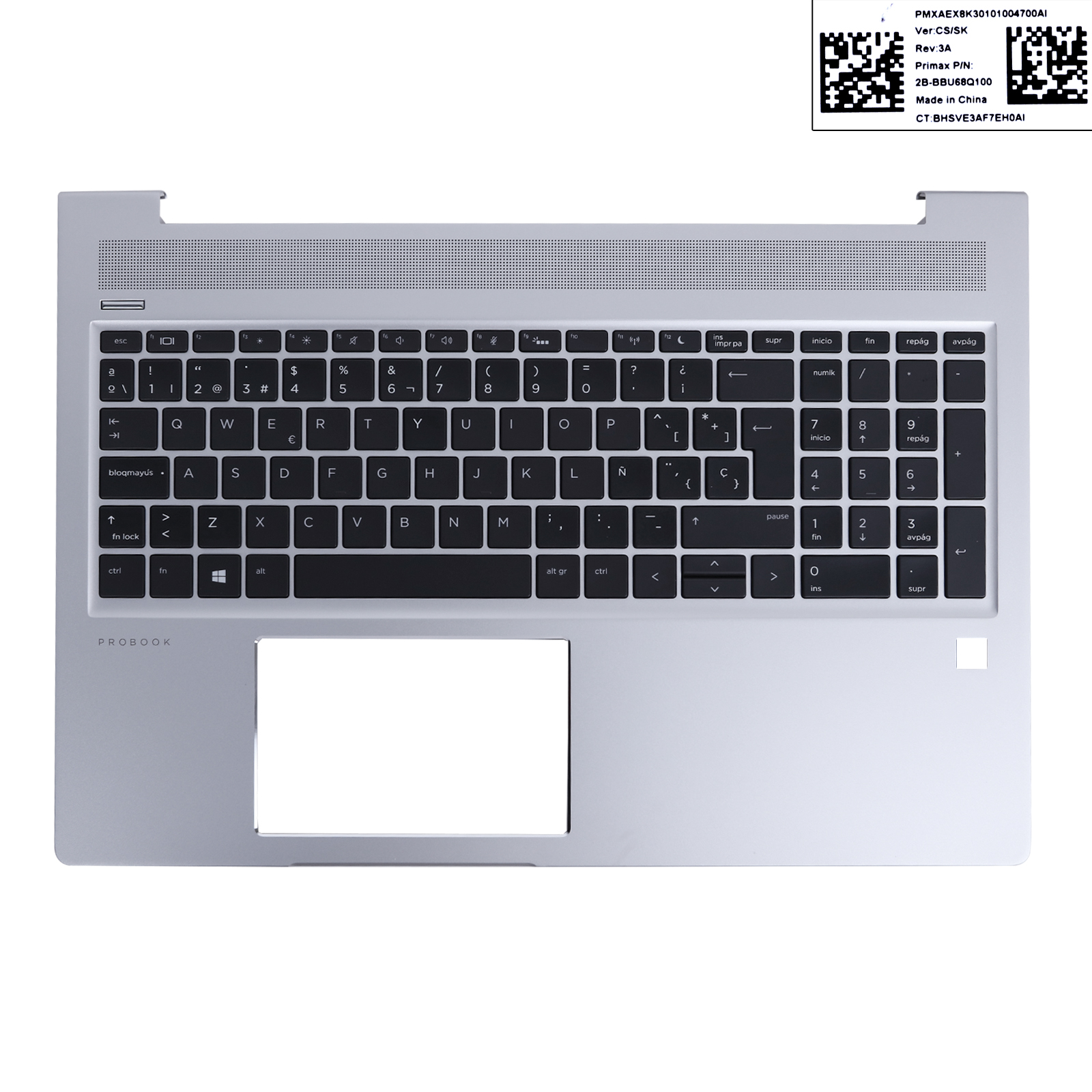 Picture of New Replacement Laptop Cover For HP PROBOOK 450 G6 450 G7 455 G6 455 G7 455R G6 455R G7 palmres with SP keyboard case Upper cover Silver