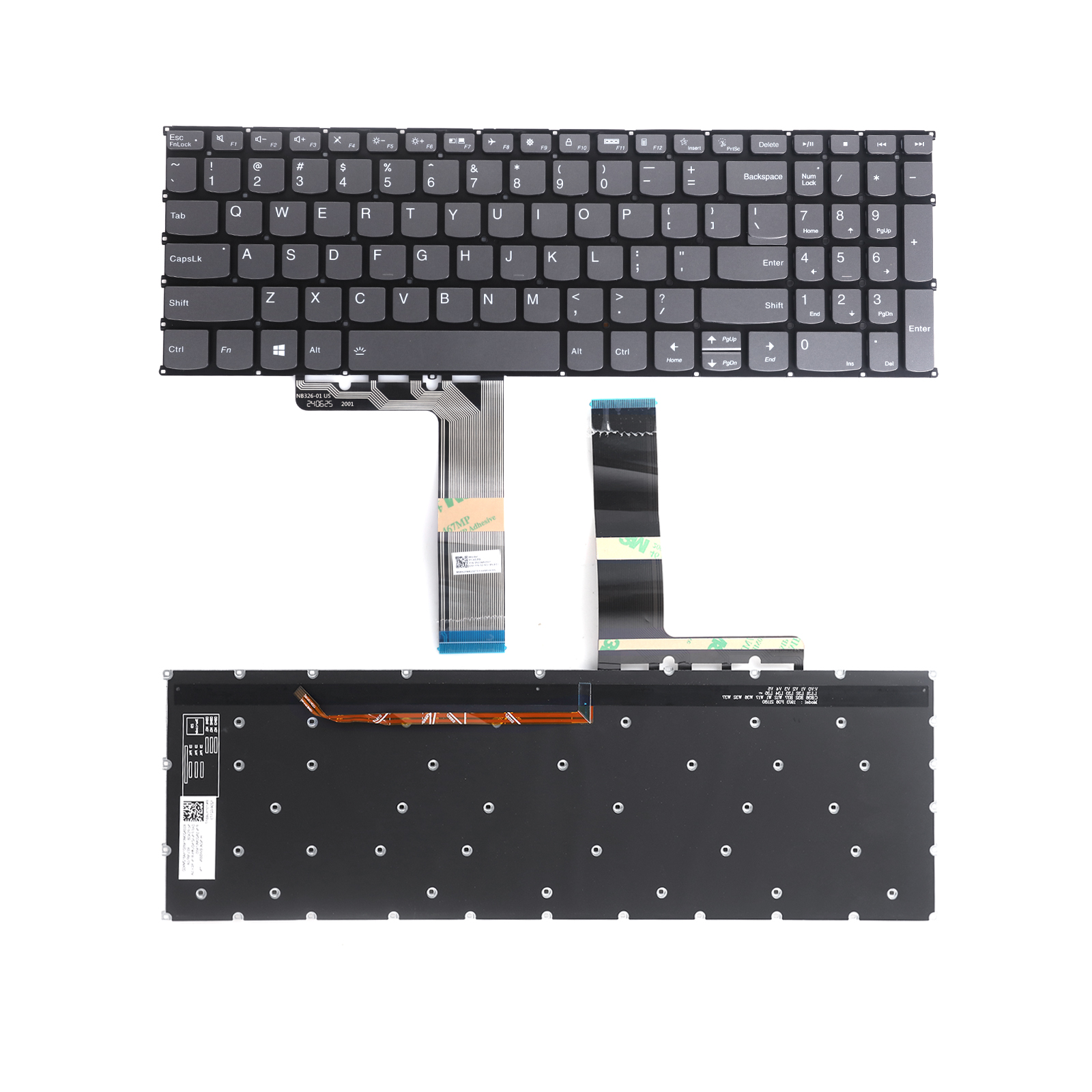 Picture of New Replacement Laptop Keyboard For Lenovo ideapad 3-15ABA7 3-15IAU7 3- 17ABA7 3-17IAU7 Gray（Backlit ） US Layout
