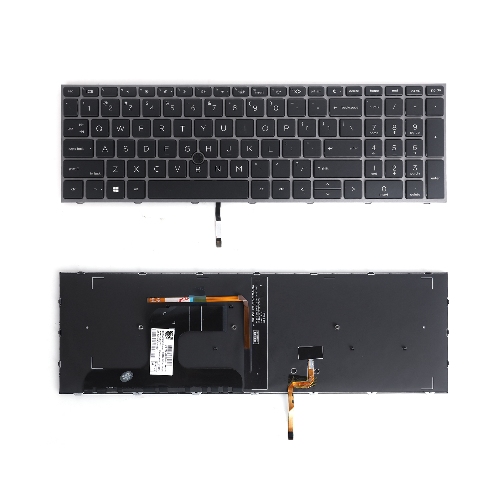 Picture of New Replacement Laptop Keyboard For HP ZBOOK 17 G7 17 G8 ZBOOK Fury 17 G silver FRAME BLACK(Backlit With Point Stick Win8) OEM US Layout