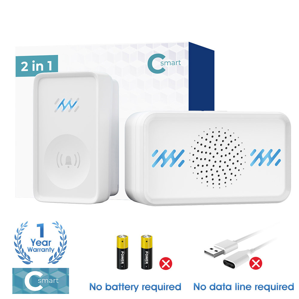 Picture of Smart wireless doorbell DC household sensor elderly remote control pager music self-electric doorbell
