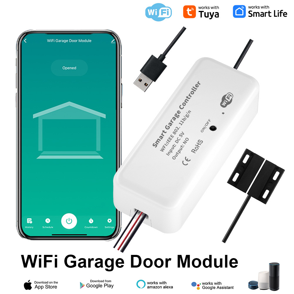 Picture of tuya WiFi Garage Door Controller Doodle Smart Home mobile Remote Garage Door Switch controller powered by USB