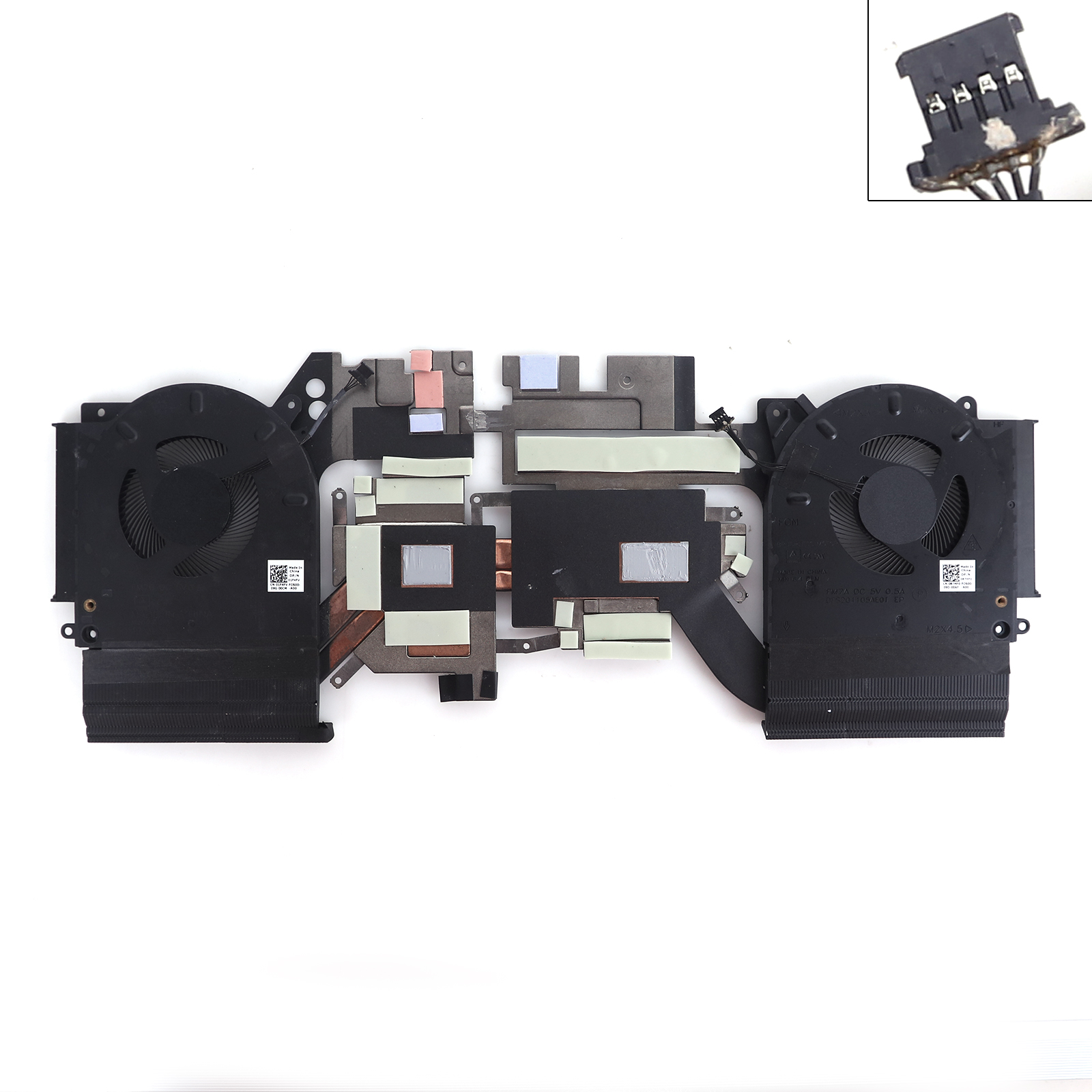 Picture of New Replacement CPU Cooling Fan For DELL M15 R4 R3 CPU+GPU 5V with Heatsink  N/A Layout