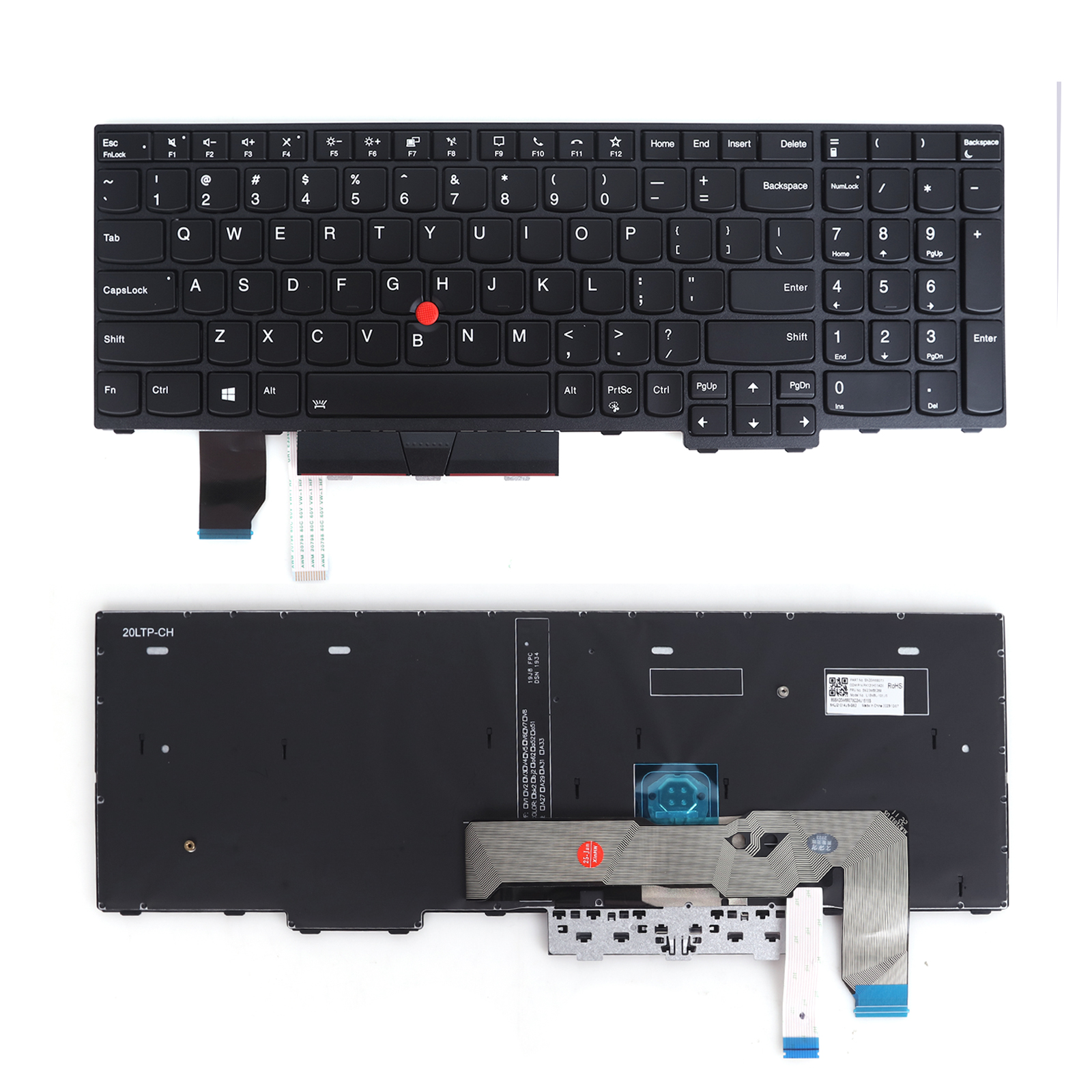 Picture of New Replacement Laptop Keyboard For  Lenovo IBM Thinkpad L15,L15 gen 1,L15 gen 2 BLACK FRAME (with point,backlit  ) US Layout