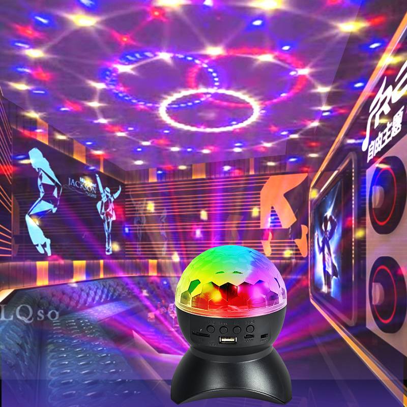 Home colorful magic ball light Bundy atmosphere light Bluetooth acoustic light ball dormitory singing flash room atmosphere light RGB colorful 5W