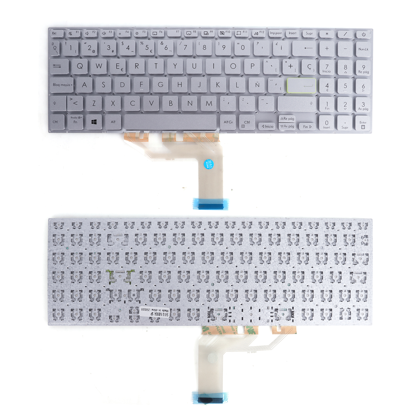 Picture of New Replacement Laptop Keyboard For ASUS  X513 OEM  no pointing, no backlight, silver SP Layout