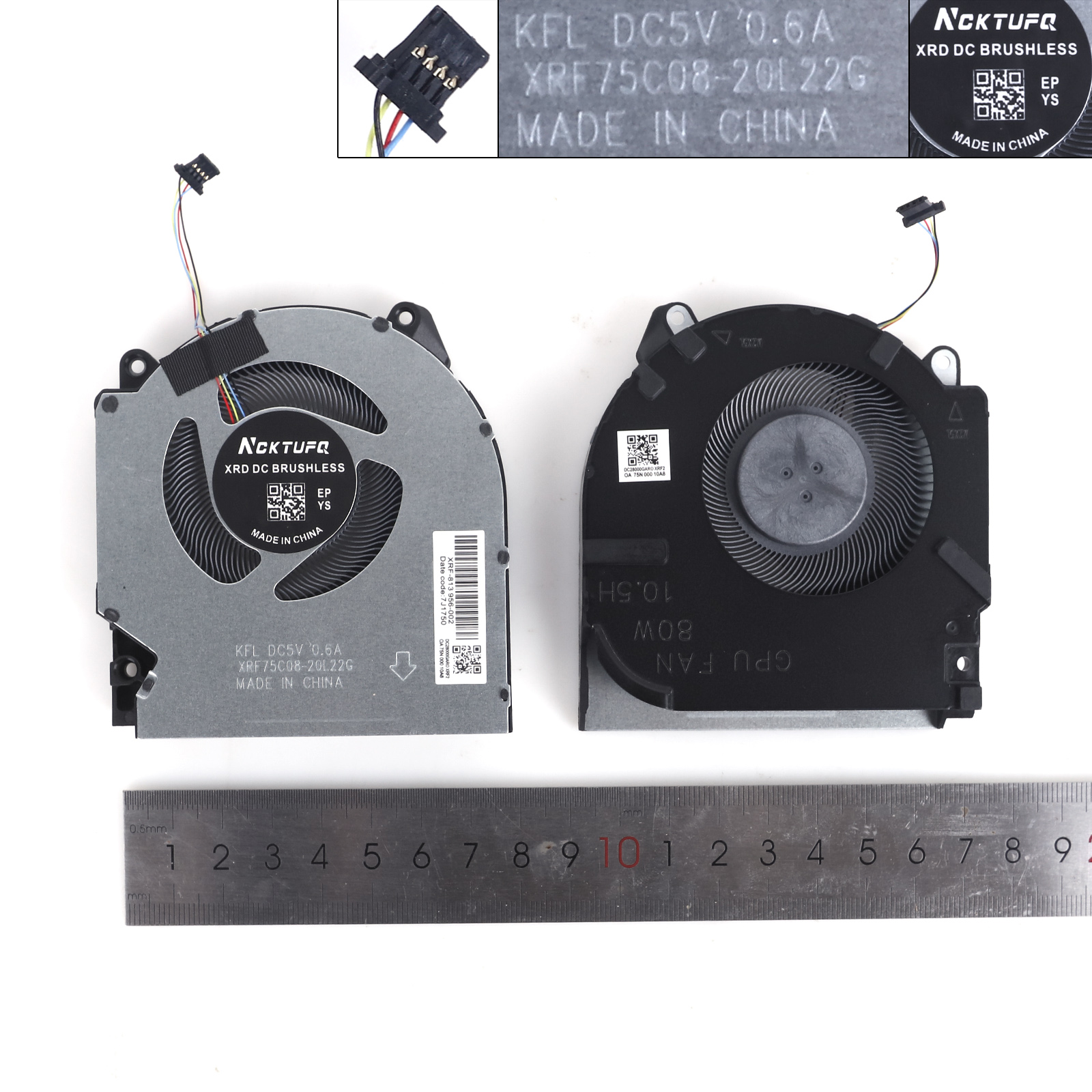 Picture of New Replacement CPU Cooling Fan For HP 16-D/E TPN-Q263 Q264 M75721 M75723 80W（GPU,High copy） N/A Layout