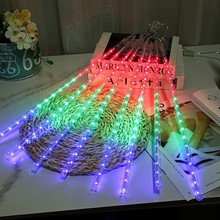 LED outdoor meteor shower light string festival garden hanging tree decorative light icicle light 30CM 8 LED connection models