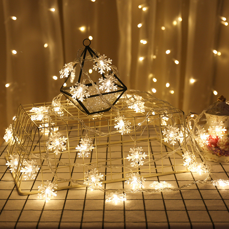 LED snow lights string Christmas decoration lights string Christmas tree decoration lights Warm white 220V plug-in 10 m 100 light