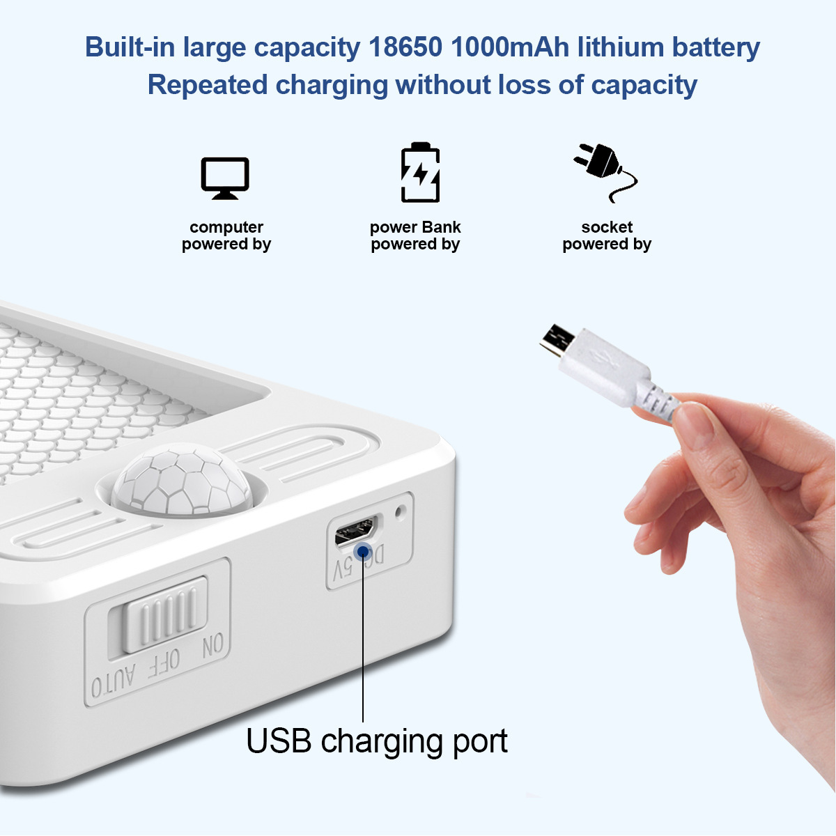 USB human body sensor cabinet light, LED night light, wardrobe light, infrared human body sensor light, staircase light, human body sensor 3 color temperature 3000/4000/6000K view 2