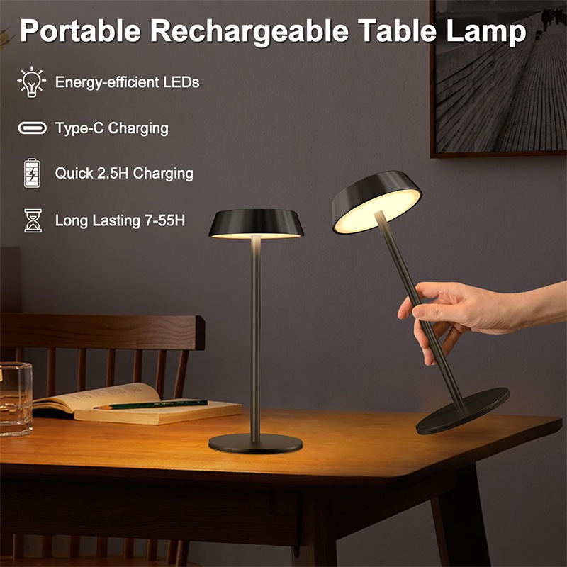 Desktop lamp, night light, study light, bedroom bar counter, dining table, etc. Touch switch, three-color temperature adjustment, 2000mah charging
