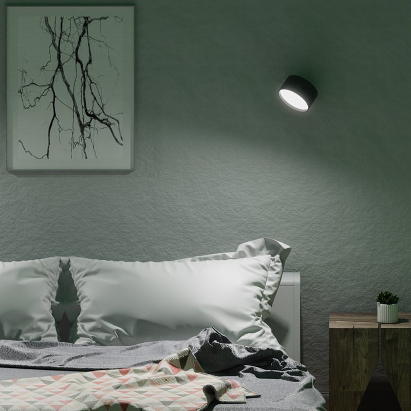 Household LED night light, supplementary light, bedroom atmosphere light, RGB indoor wall light, remote control, lithium battery charging, 1800mah (two sets) view 2