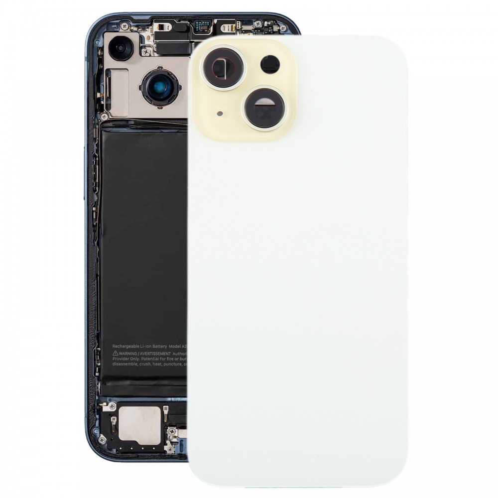Picture of For iPhone 15 Plus Glass Battery Back Cover with Camera Lens Cover(Yellow)