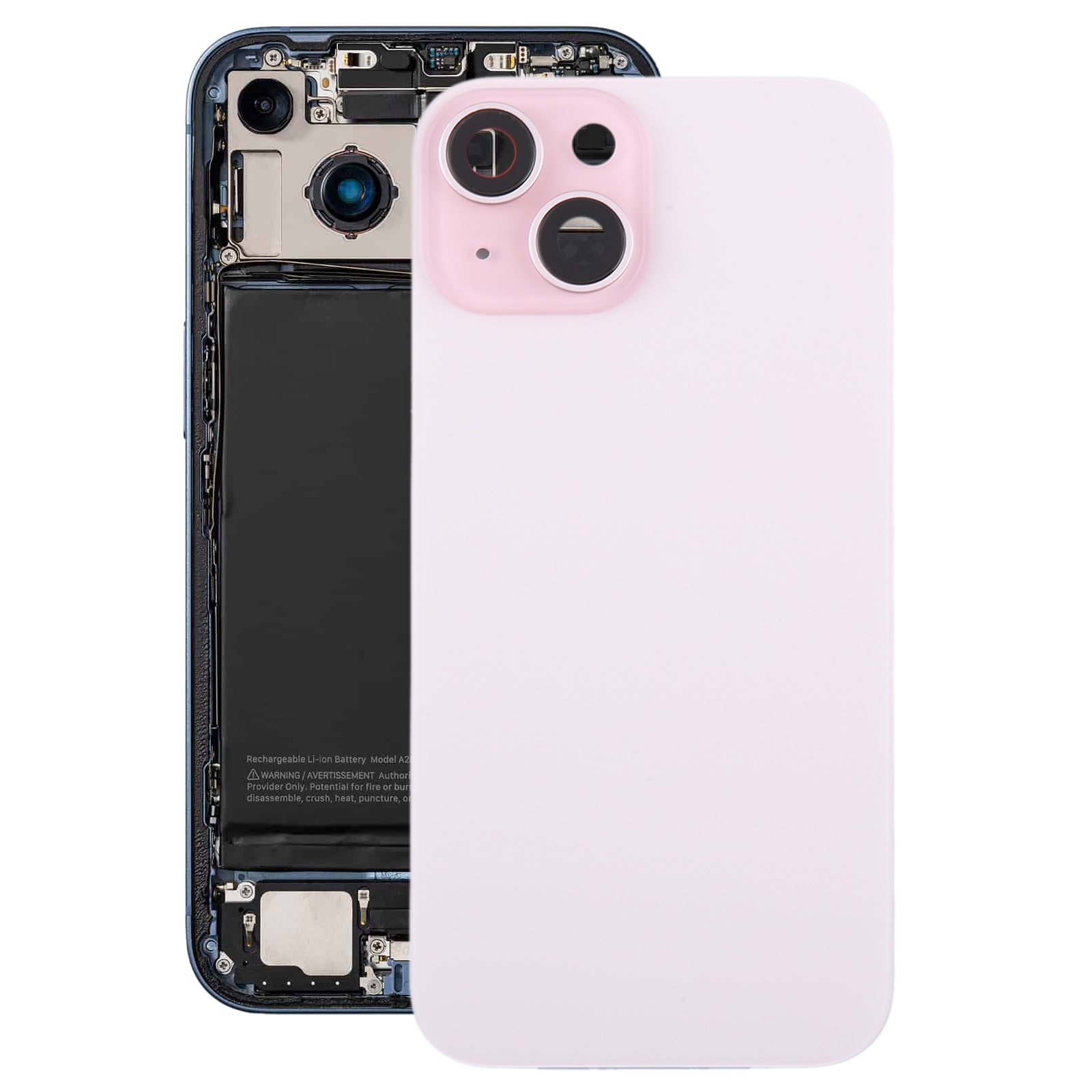 Picture of For iPhone 15 Plus Glass Battery Back Cover with Camera Lens Cover(Pink)