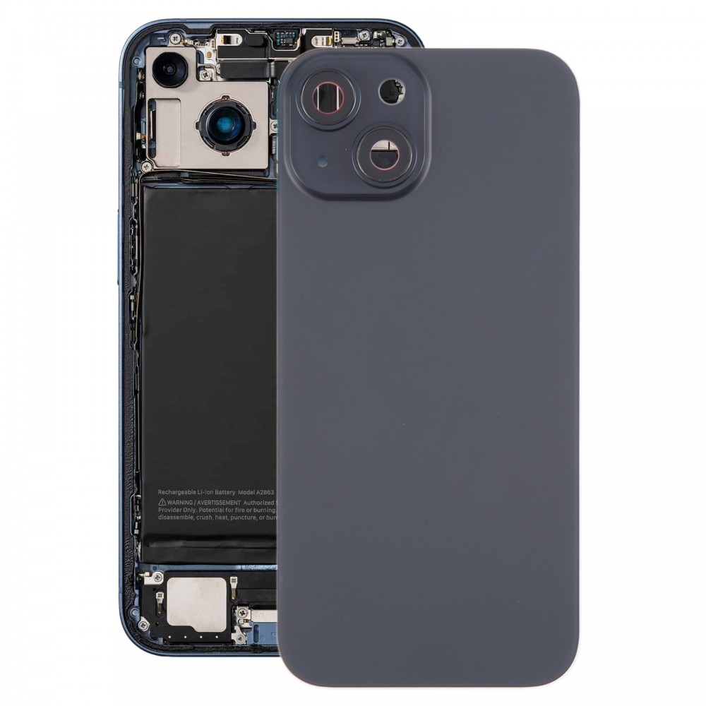 Picture of  For iPhone 15 Battery Back Cover with Camera Lens Cover + MagSafe Magnet(Black)