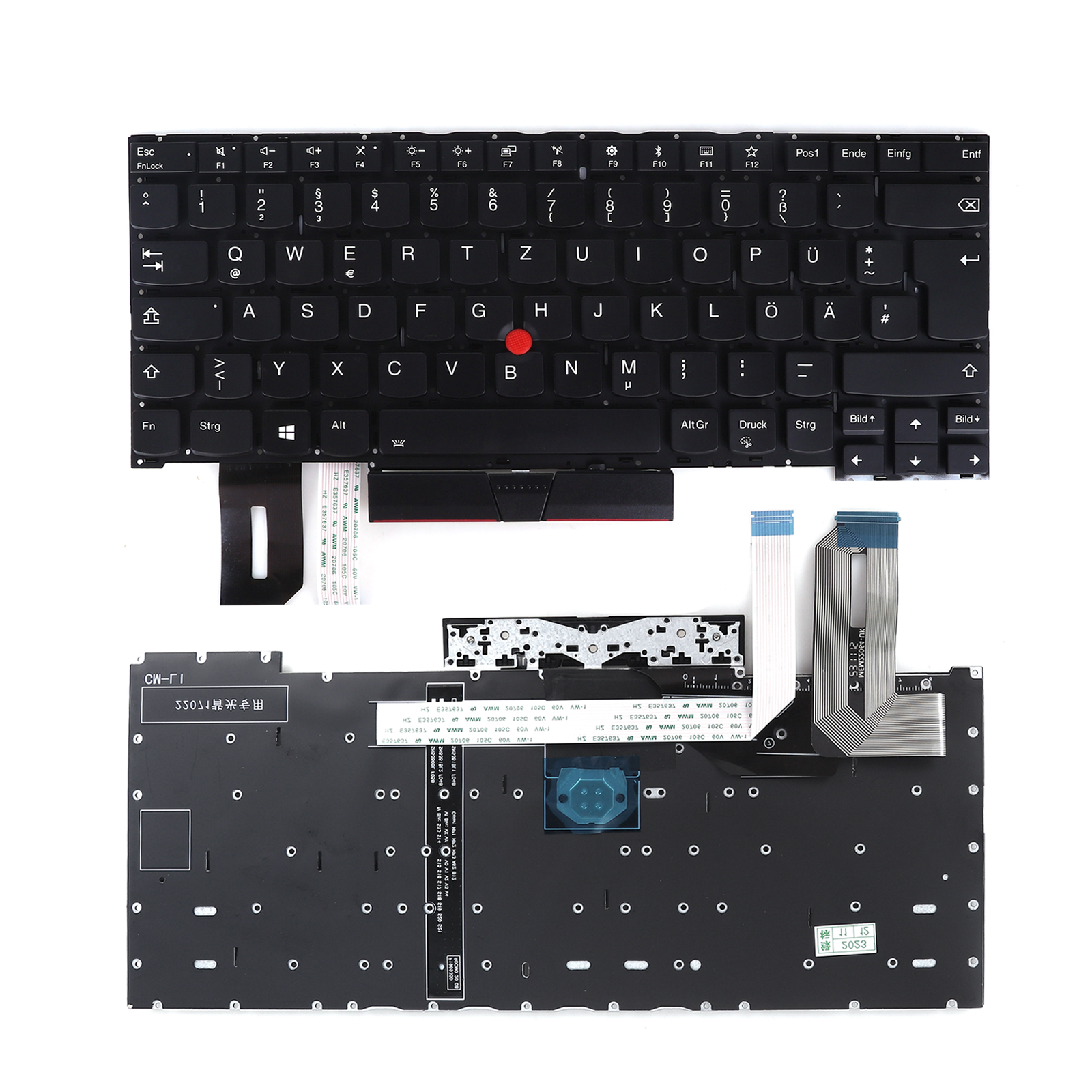 Picture of New Replacement Laptop Keyboard For Lenovo ThinkPad T490s T495s BLACK（Backlit，With Point，Without FRAME，Win8） GR Layout
