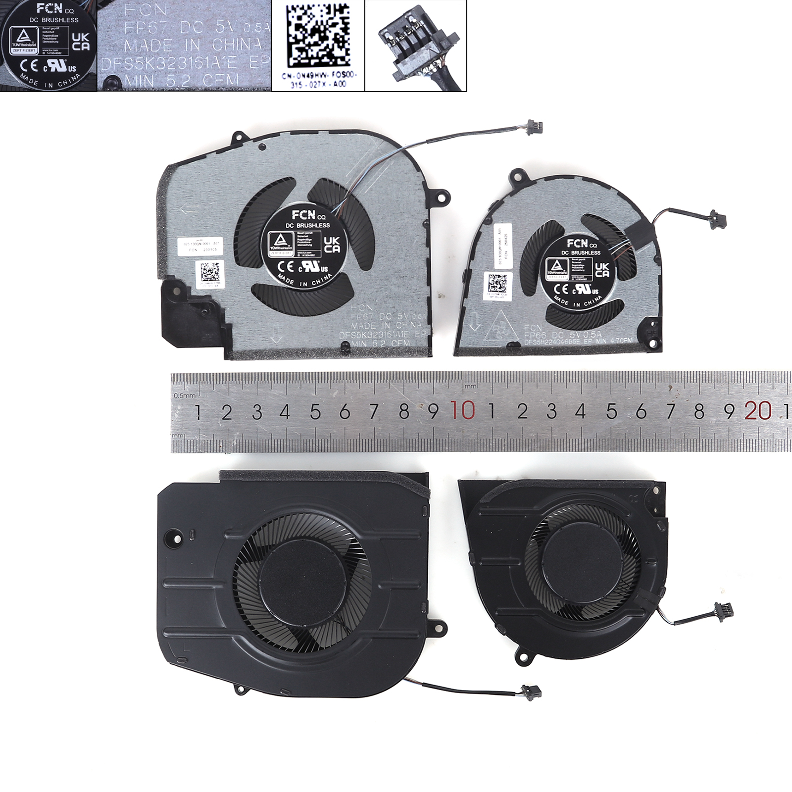 Picture of New Replacement CPU Cooling Fan For Dell 7620 L+R ORG 0N49HW 0N49HW Layout
