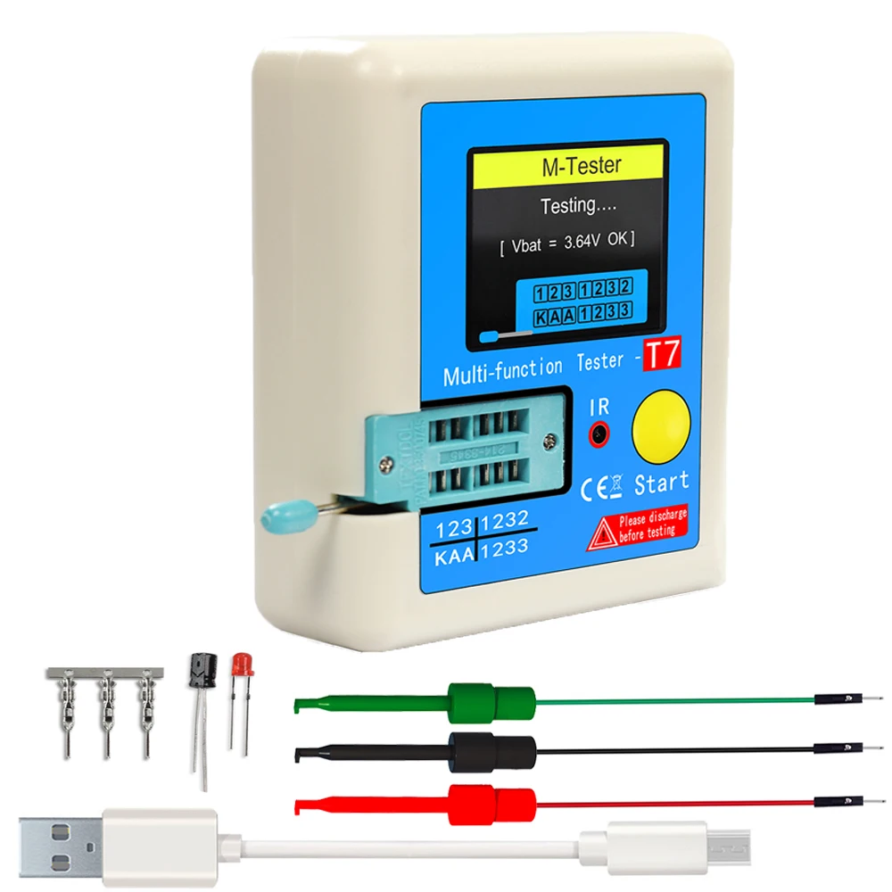Picture of LCR-T7 Transistor Meter Multi-meter Capacitance Resistance Tester Diode Triode Capacitor Resistor Transistor LCR NPN PNP MOSFET
