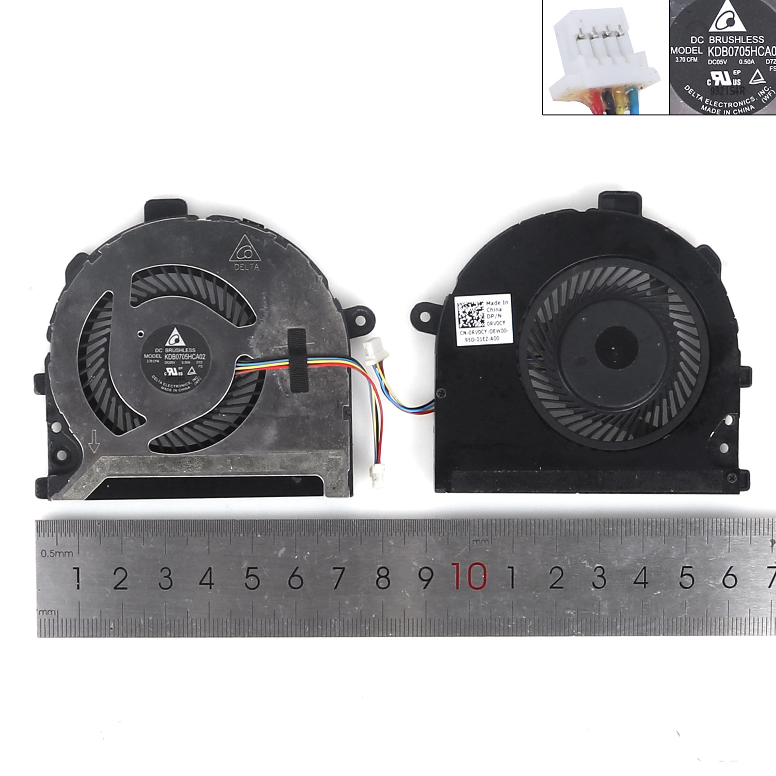 Picture of New Replacement CPU Cooling Fan For DELL Vostro 0RV0CY 13 5000 5370  (For CPU fan,Original) FJMB    DFS531005PL0T   0RV0CY Layout