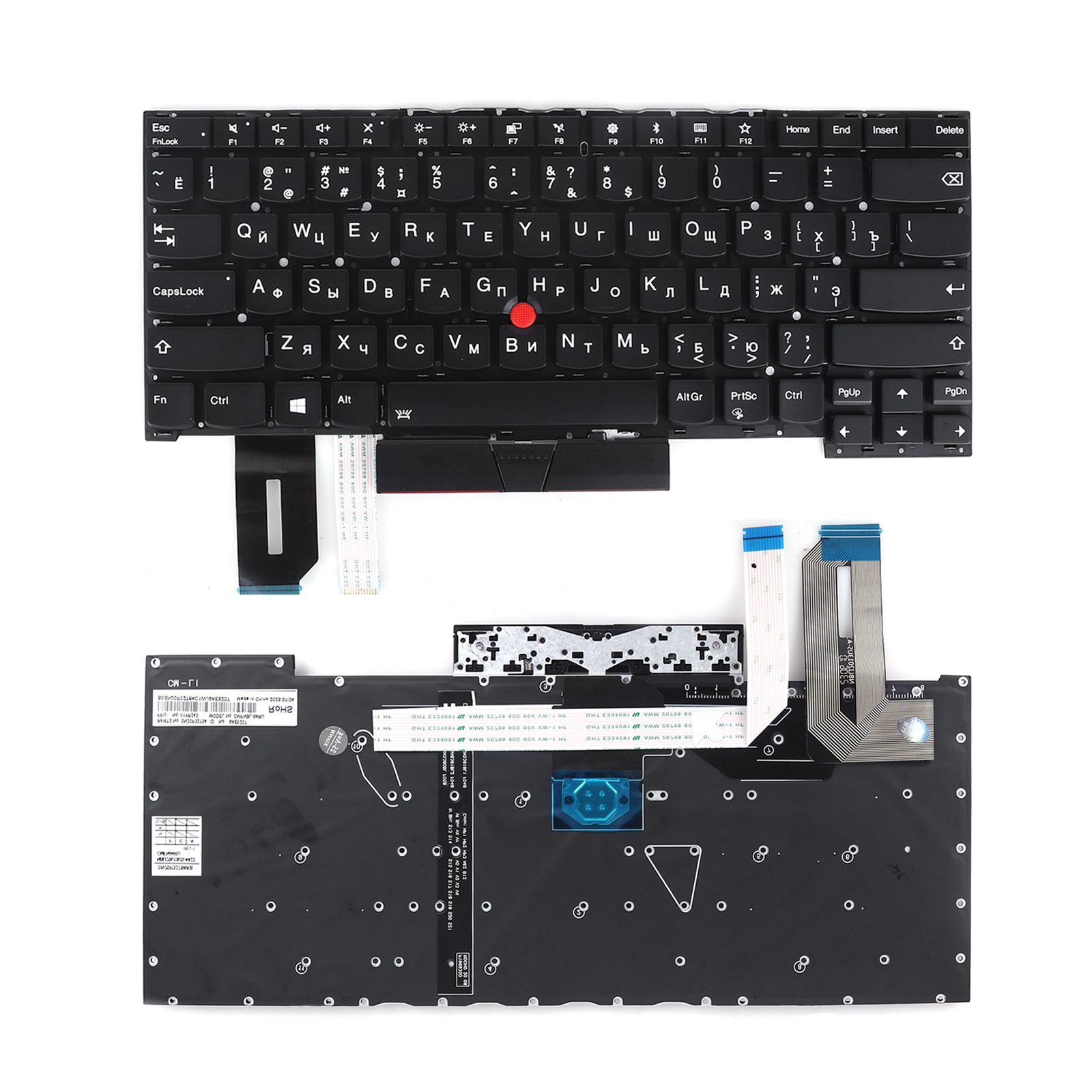Picture of New Replacement Laptop Keyboard For IBM Thinkpad T490S Black ( Backlit,with point stick win8 ) RU Layout