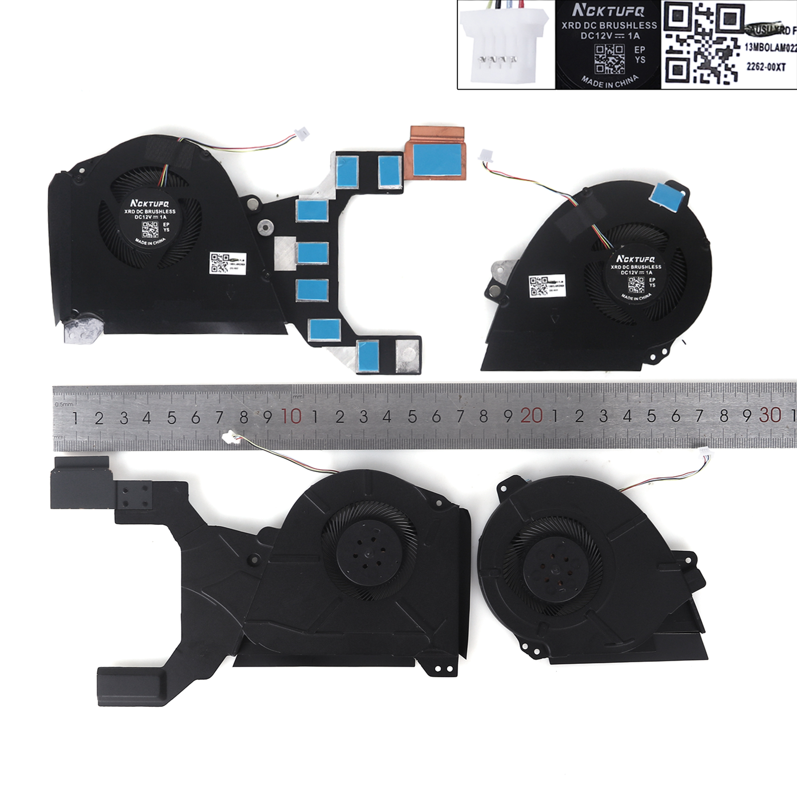Picture of New Replacement CPU Cooling Fan For GX501 Pair ASUS GX501 GX501V GX501VSK CPU Fan &amp; GPU Fan ND75C19-17C10 ND75C18-17C09 (COPY) N/A Layout