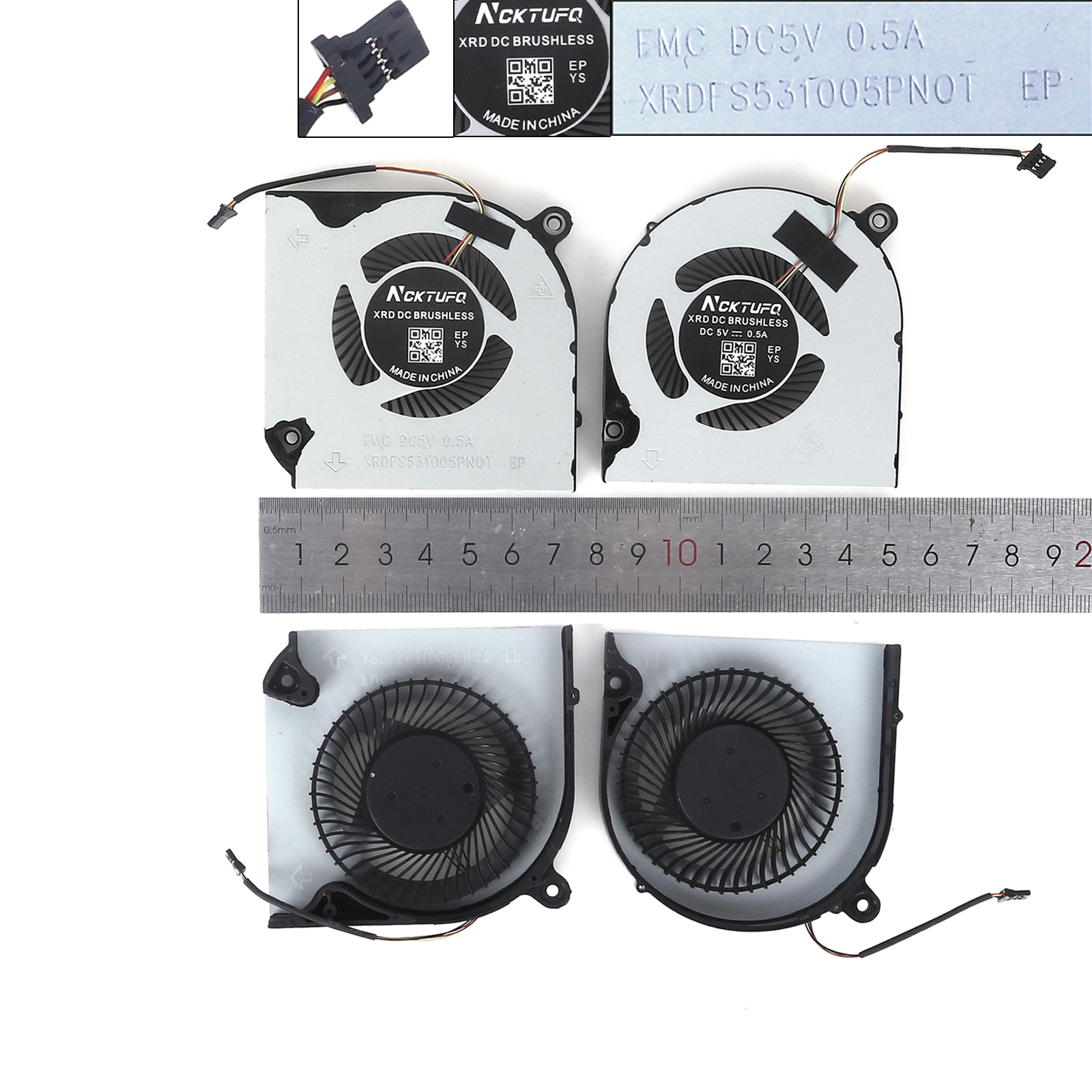 New Replacement CPU Cooling Fan For ACER  AN517-51 AN715-51  L+R (COPY) N/A Layout的图片