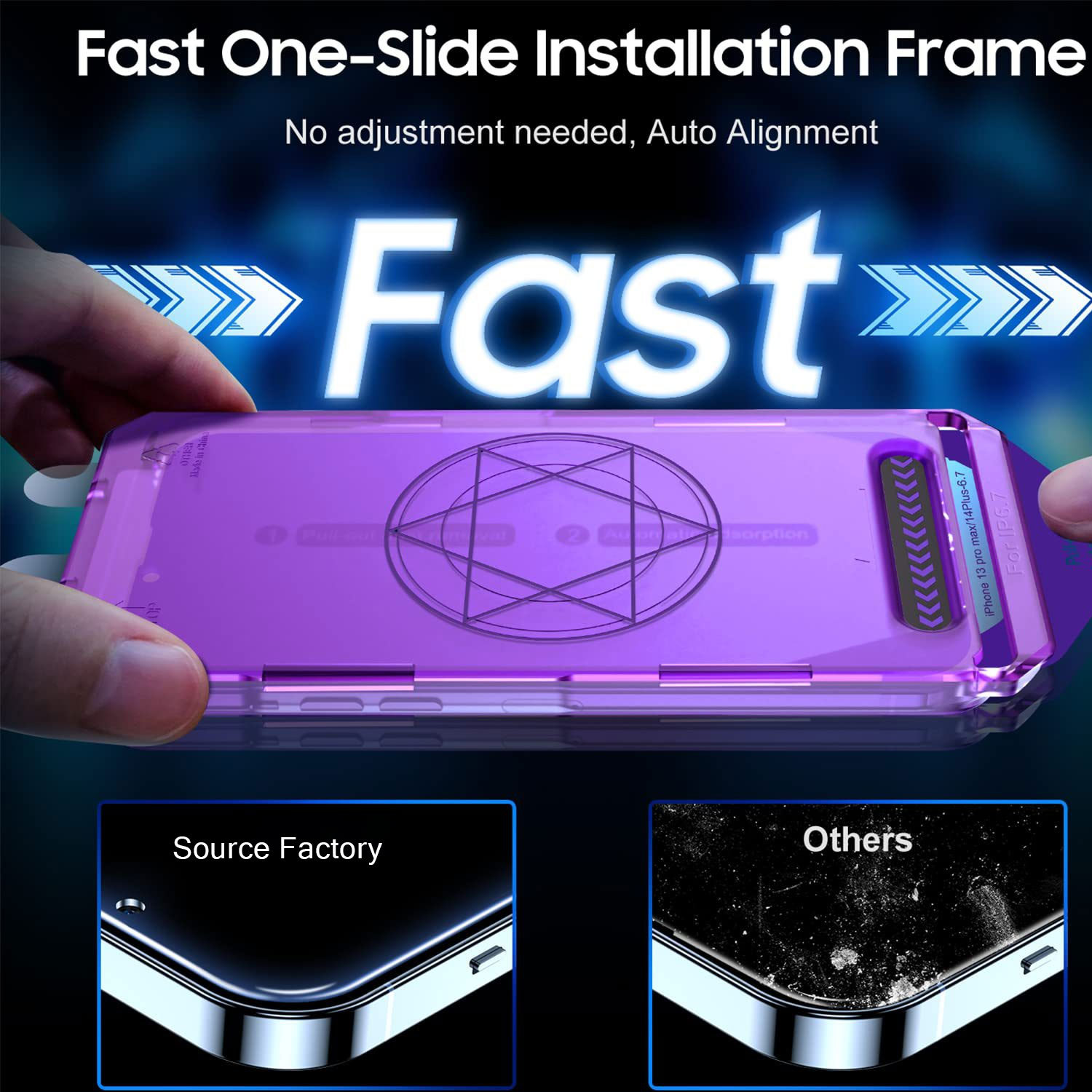 Picture of Apple phone tempered film, phone film, anti-peeping protective film, recyclable dust-free chamber +3 anti-peeping films, suitable for iPhone 16