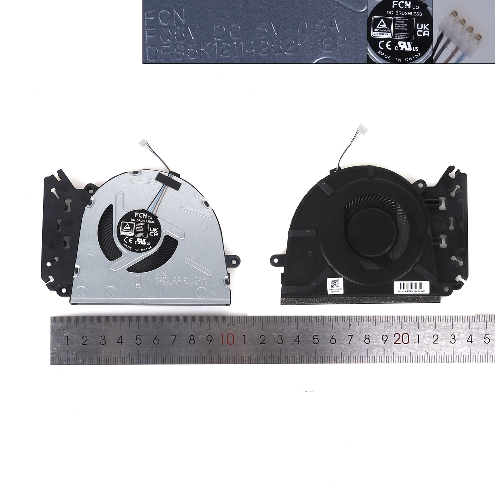 Picture of New Replacement CPU Cooling Fan For HP 15-FCFD 250 G10 TPN-Q287 Original  TPN-Q287 Layout