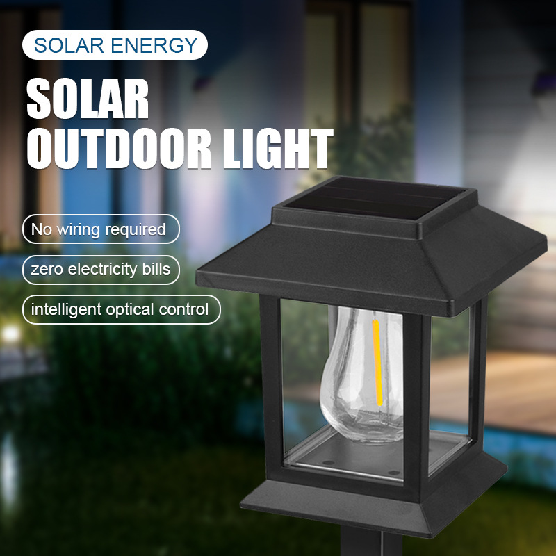 2pcs/pot Solar Light Outdoor Courtyard Light Waterproof Garden Walkway Tungsten Wire Lawn Plug in Light Outdoor Atmosphere Installation Path Light