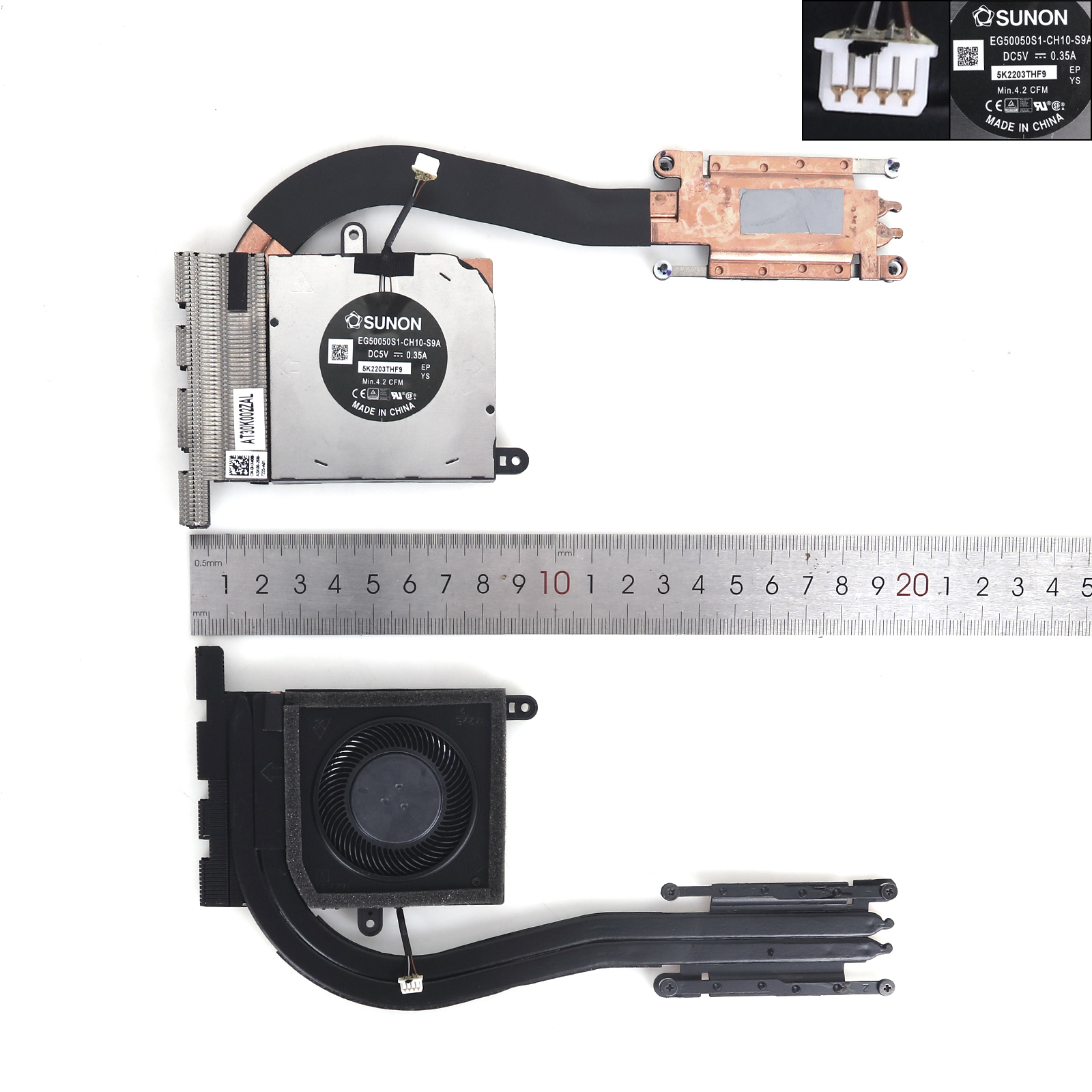 Picture of Laptop fan forNew Replacement CPU Cooling Fan For Dell Latitude 5420 E5420 Heatsink  CN-0HX40M AT30K002ZVL HX40M Layout