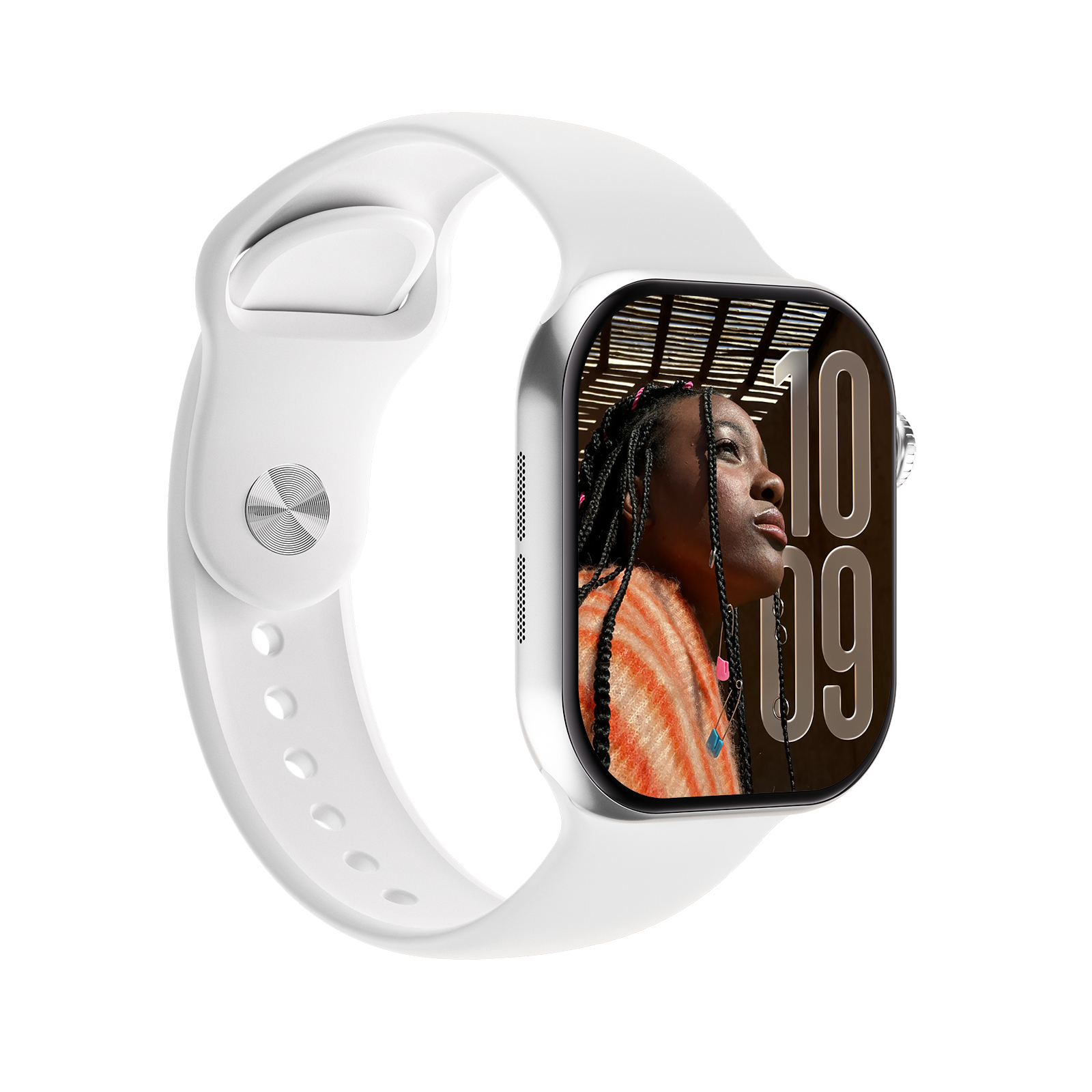 Picture of Silver S11 Pro Smart Watch, 55g ultra-light zinc alloy body with 380mAh battery. IP68 waterproof, equipped with dynamic island and editable menu. Support 500+ custom dials, GPS sports tracking, 24H health detection and multi-language use.