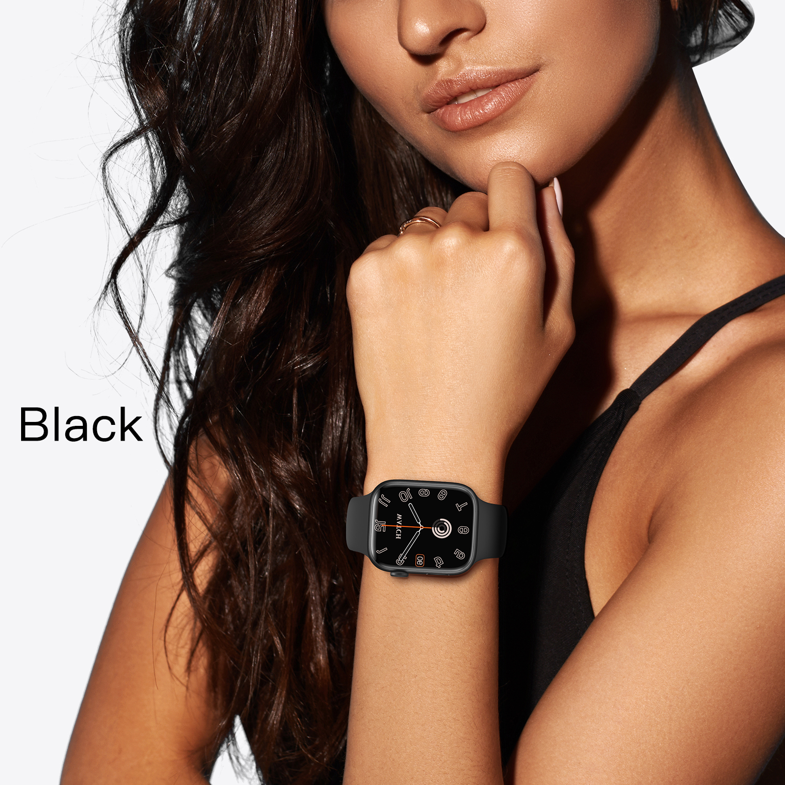 Picture of Black Watch 11mini adopts ultra-thin 9.3mm design and lightweight 45g zinc alloy body. Equipped with 1.85-inch HD full screen and dual Bluetooth 5.4/3.0. Supports IP68 waterproof, ChatGPT AI function, offline voice assistant, WhatsApp multi-message reply and full-day health monitoring.