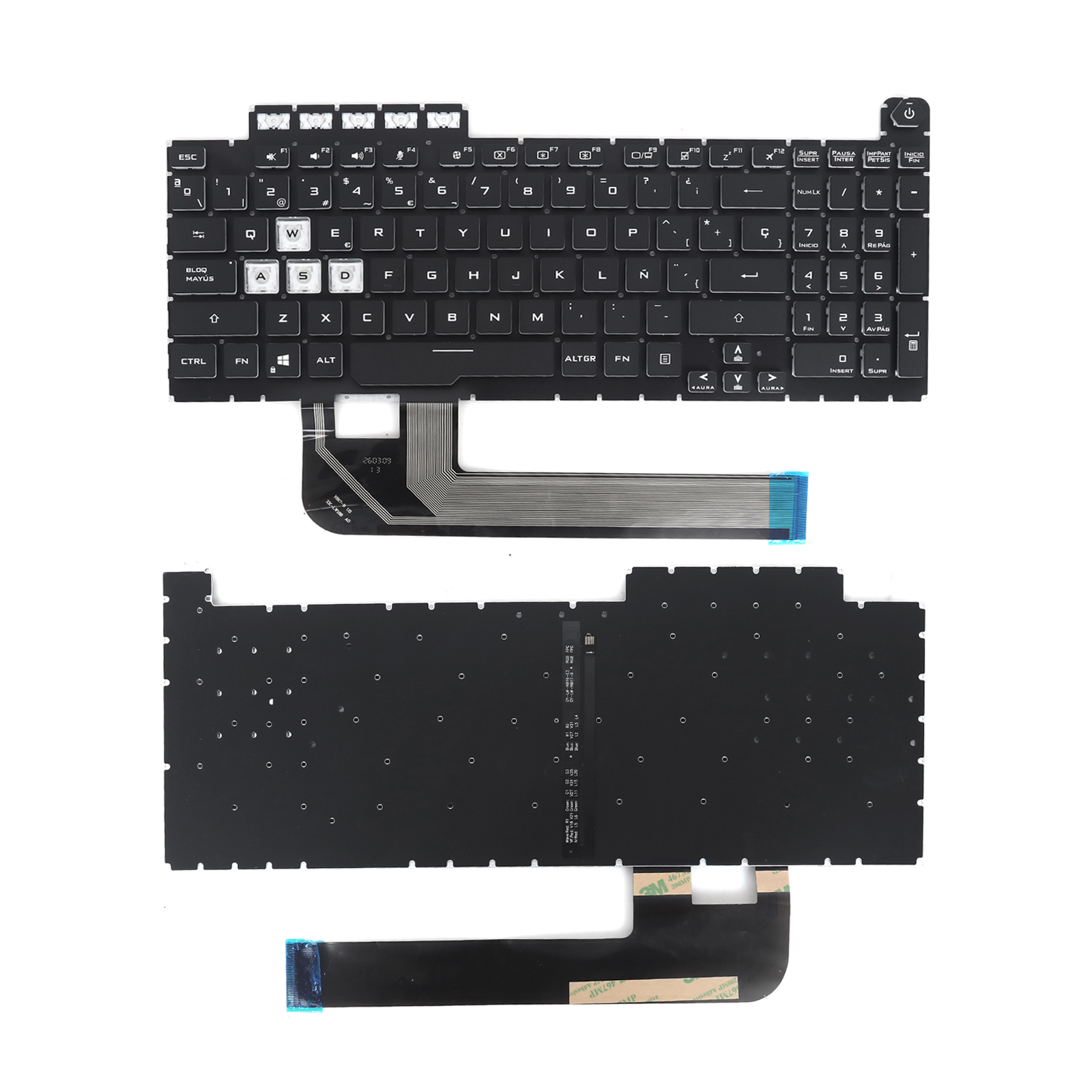 Picture of New Replacement Laptop Keyboard For Black ASUS TUF Gaming F15 FX506 FA506 FA506Q FX506L FA506U BLACK RGB（WASD is transparent) Crystal key cap SP Layout