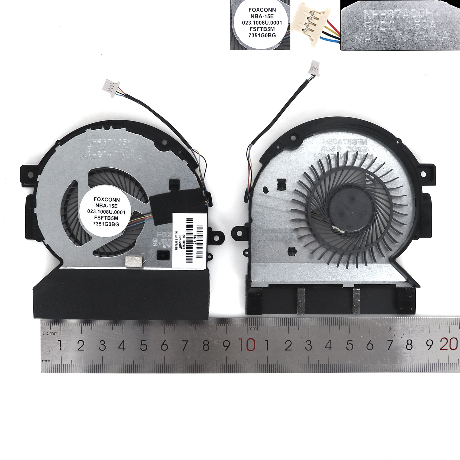 Picture of New Replacement CPU Cooling Fan For HP Envy X360 15-BP 15-BQ 15M-BQ 15M-BQ021DX TPN-W127 TPN-W128 （ORG）924349-001 936170-001 DFS561405PL01 L00161-001
