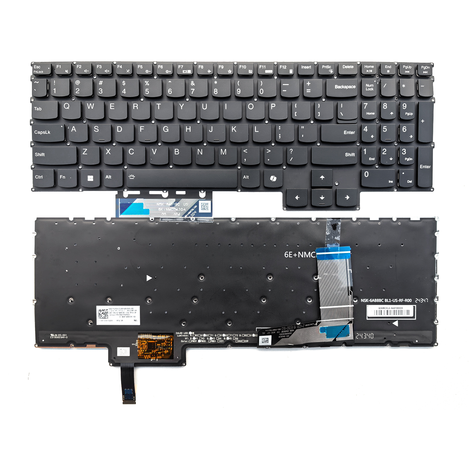 Picture of New Replacement Laptop Keyboard For LENOVO Y7000P 2024 AI key colorful backlight/Legion 7 16IRX9 BLACK Backlit US Layout
