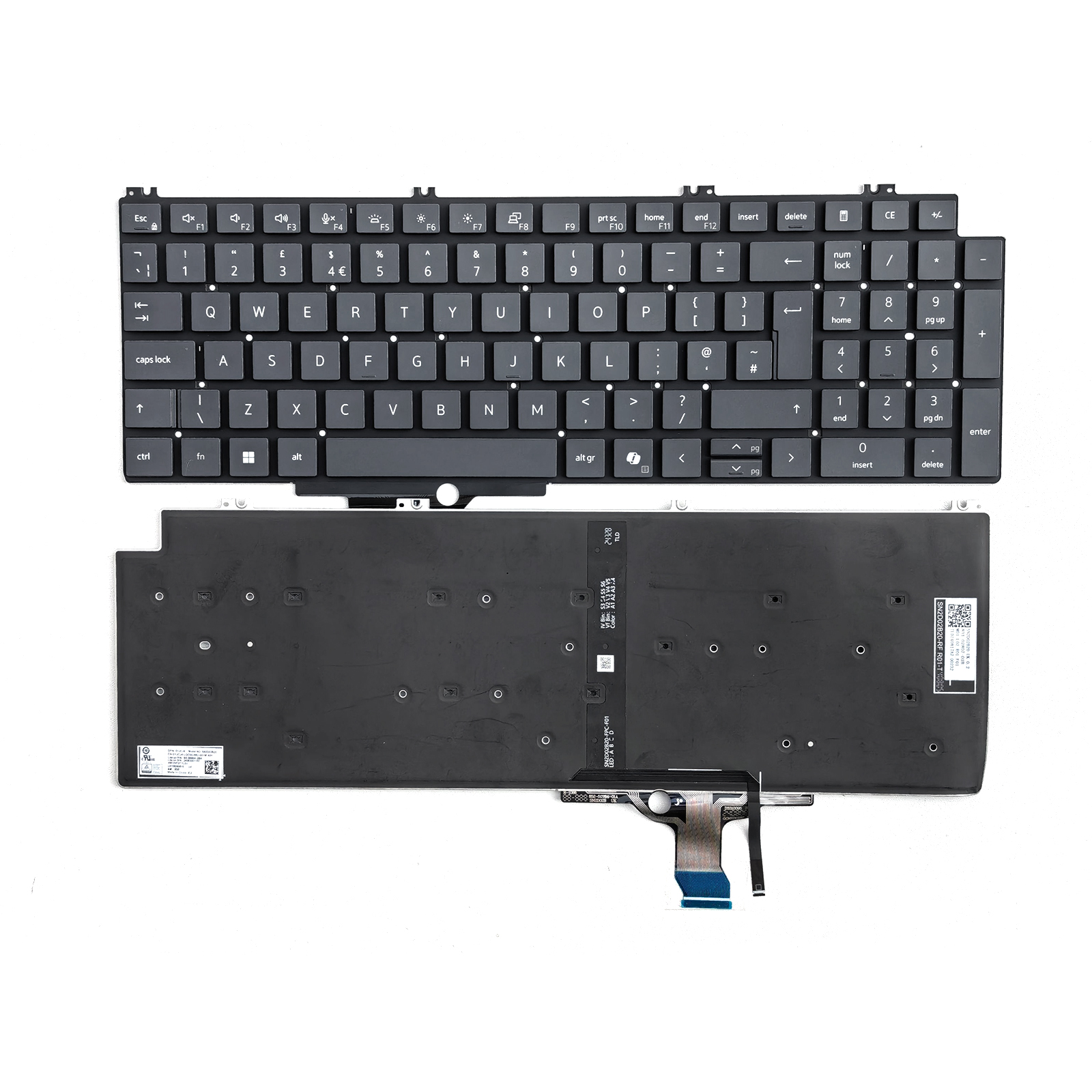 Picture of New Replacement Laptop Keyboard For DELL Pro 16 Plus PB16250 AI Key BLACK Backlit Uk Layout