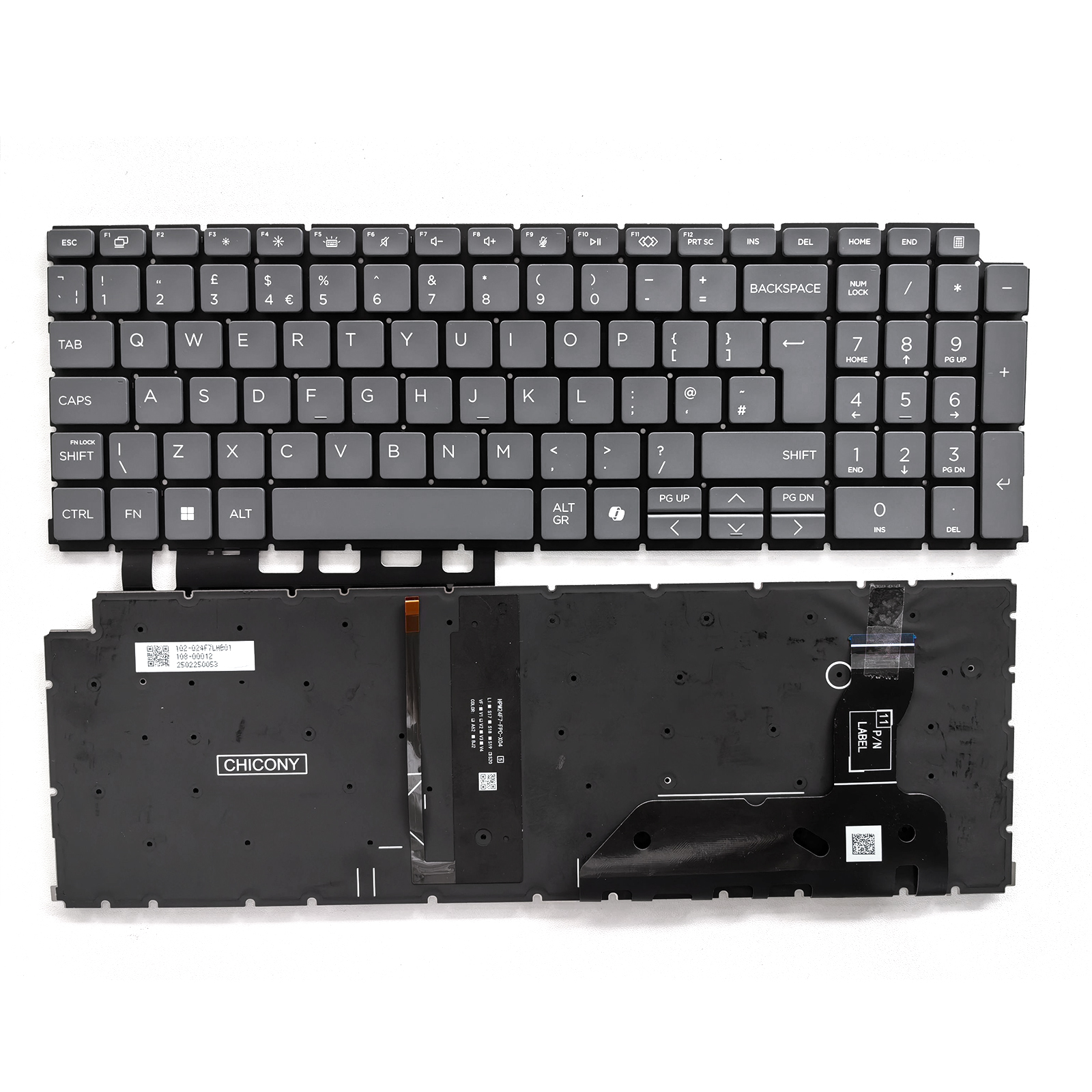 Picture of New Replacement Laptop Keyboard For HP ZBook Fury 18 G1i 16 18 inch HSN-I64C-8 AI key Grey Backlit Uk Layout
