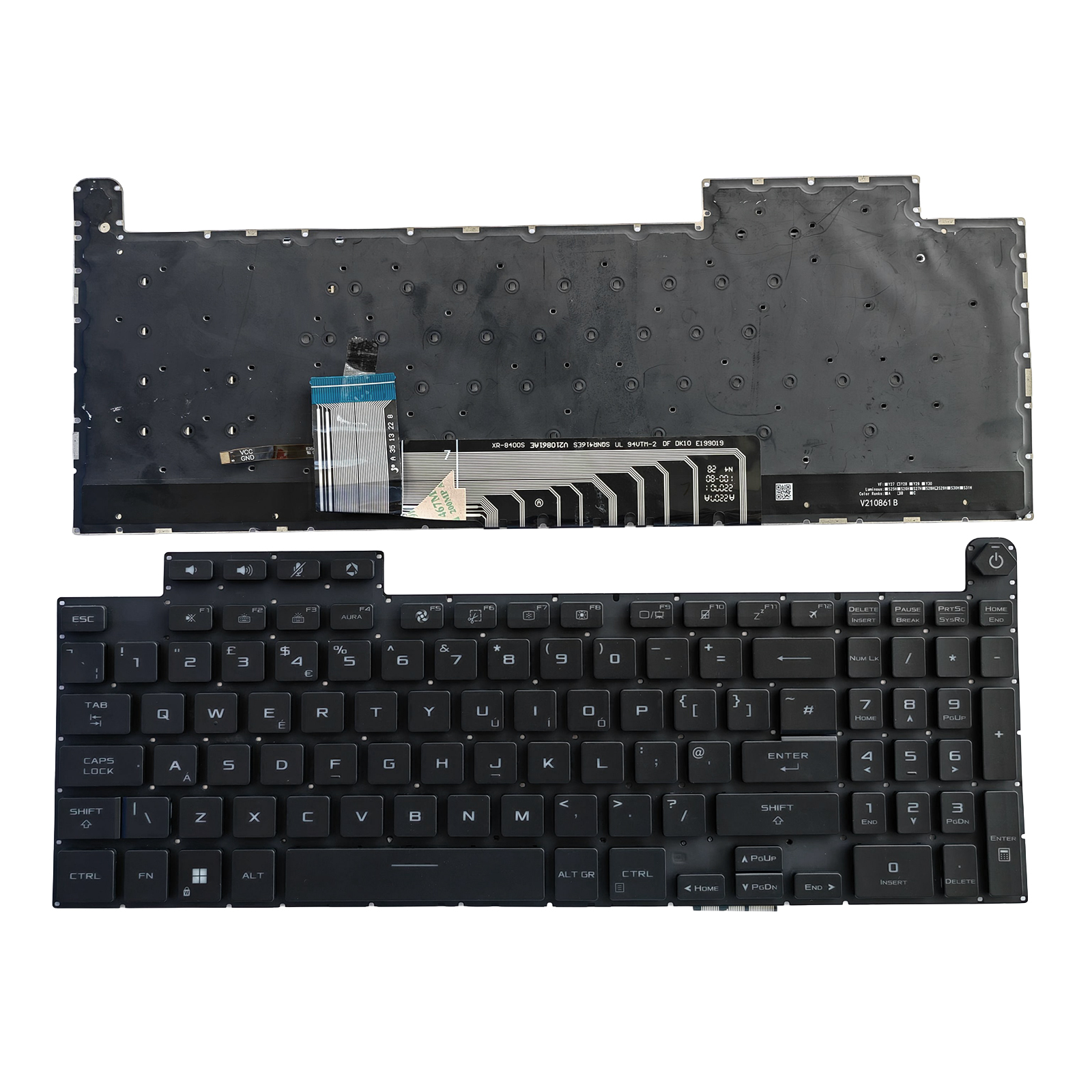 Picture of New Replacement Laptop Keyboard For ASUS FA617/FX607/FX617 small carriage return BLACK Backlit Uk Layout