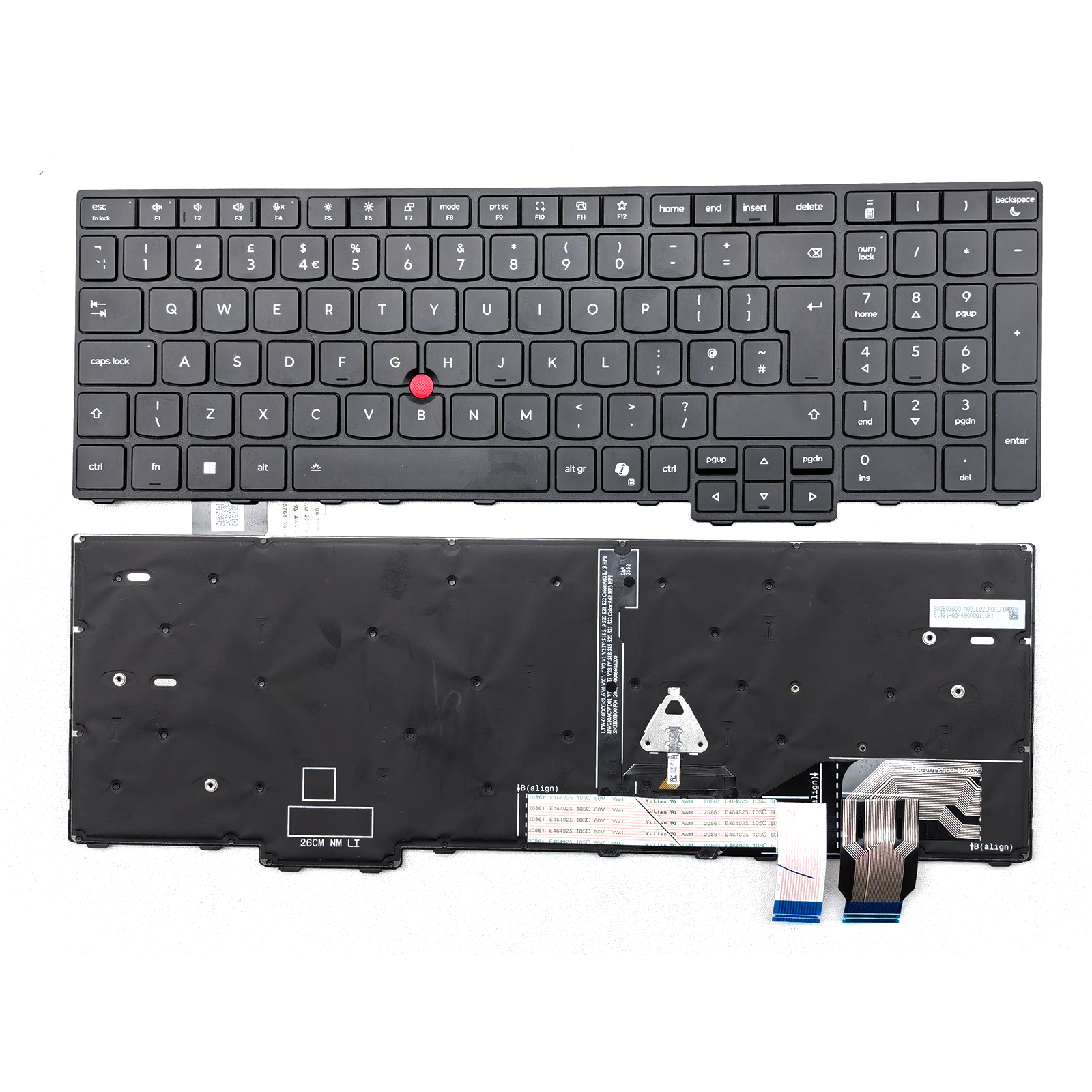 Picture of New Replacement Laptop Keyboard For IBM T16 GEN5/T16 GEN6/L15 GEN5/L15 GEN6 AI key BLACK FRAME BLACK With Point Backlit Uk Layout