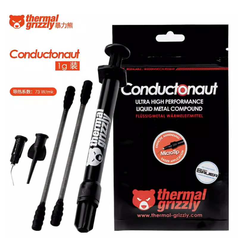 Picture of Thermal Grizzly Conductonaut 1g 73W/mk High Thermal Conductivity Liquid Metal Thermal Paste for Cooling The CPU GPU TG-C-001-R