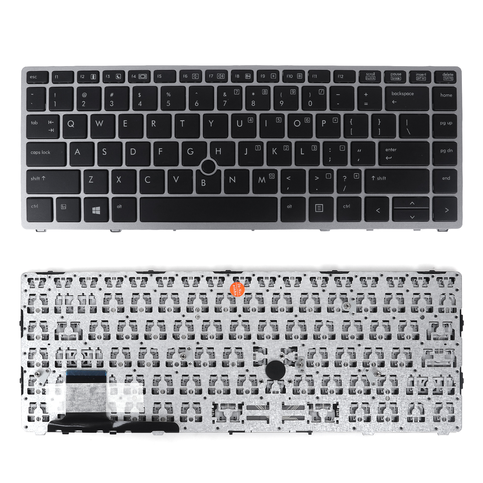 Picture of New Replacement Laptop Keyboard For HP EliteBook Folio 9470m SILVER FRAME BLACK（Without Point stick,OEM） US Layout