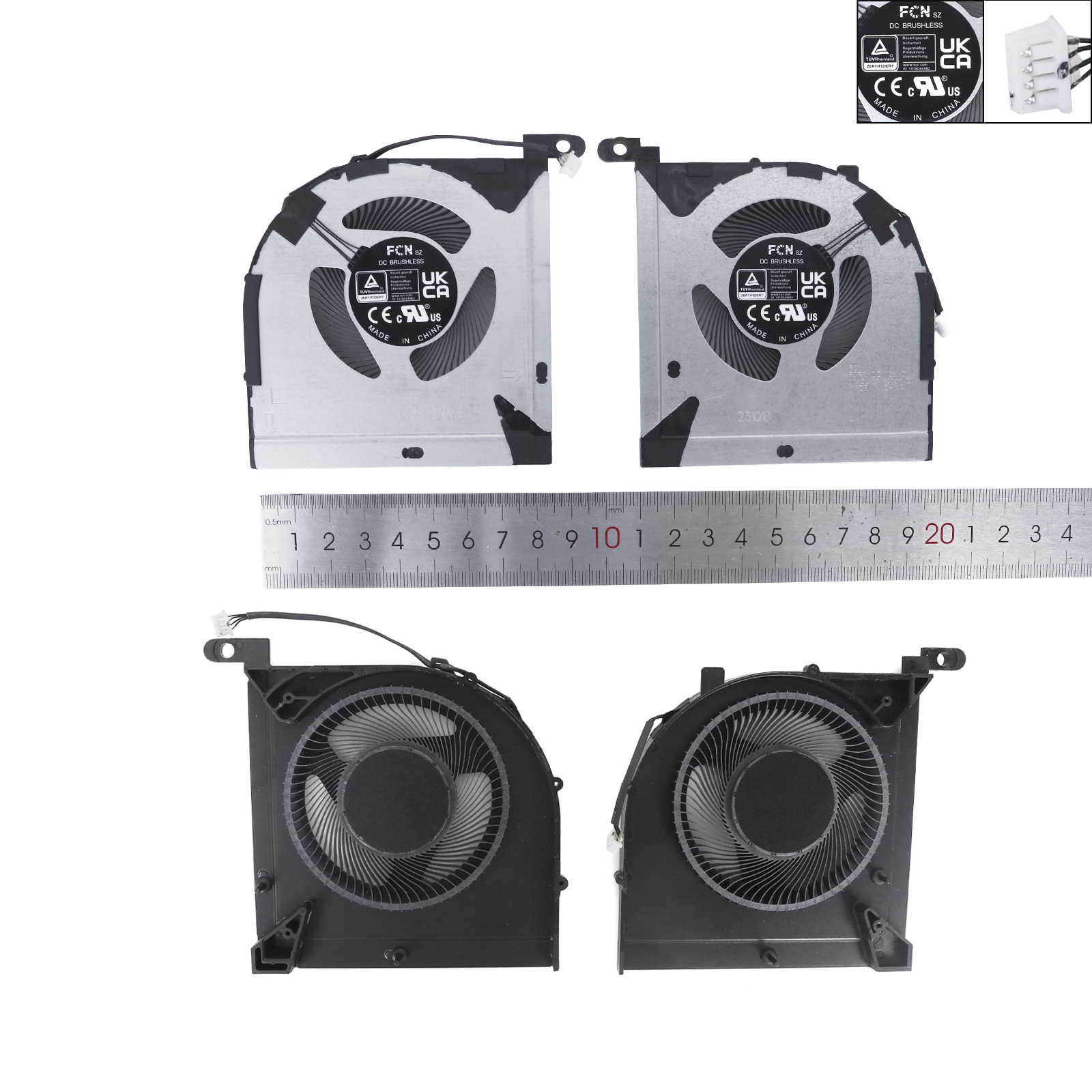 Picture of New Replacement CPU Cooling Fan For LENOVO LEGION Y7000P IRH8 12V 2023 7MM  CPU+GPU（ORG） N/A Layout