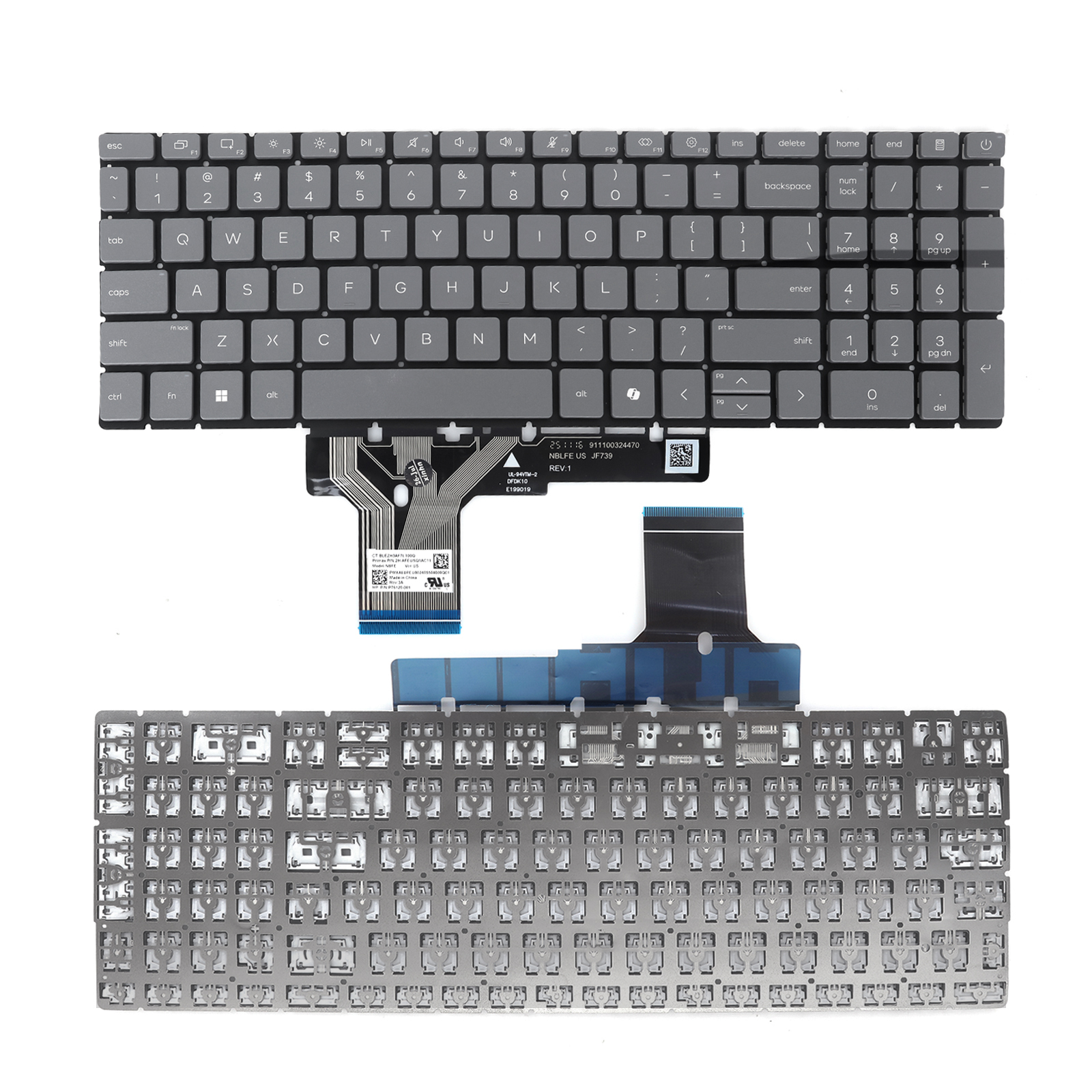 Picture of New Replacement Laptop Keyboard For HP 16-AZ/16-AY/TPN-Q306 star book pro 26 2025 model AI key Grey US Layout