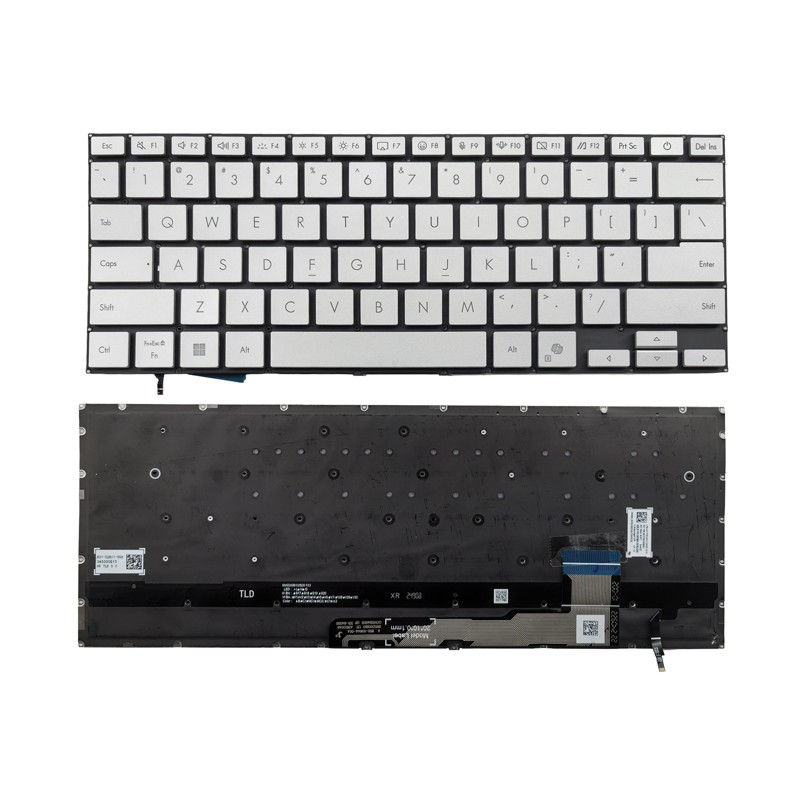 Picture of New Replacement Laptop Keyboard For ASUS UX3407 AI key SILVER Backlit US Layout