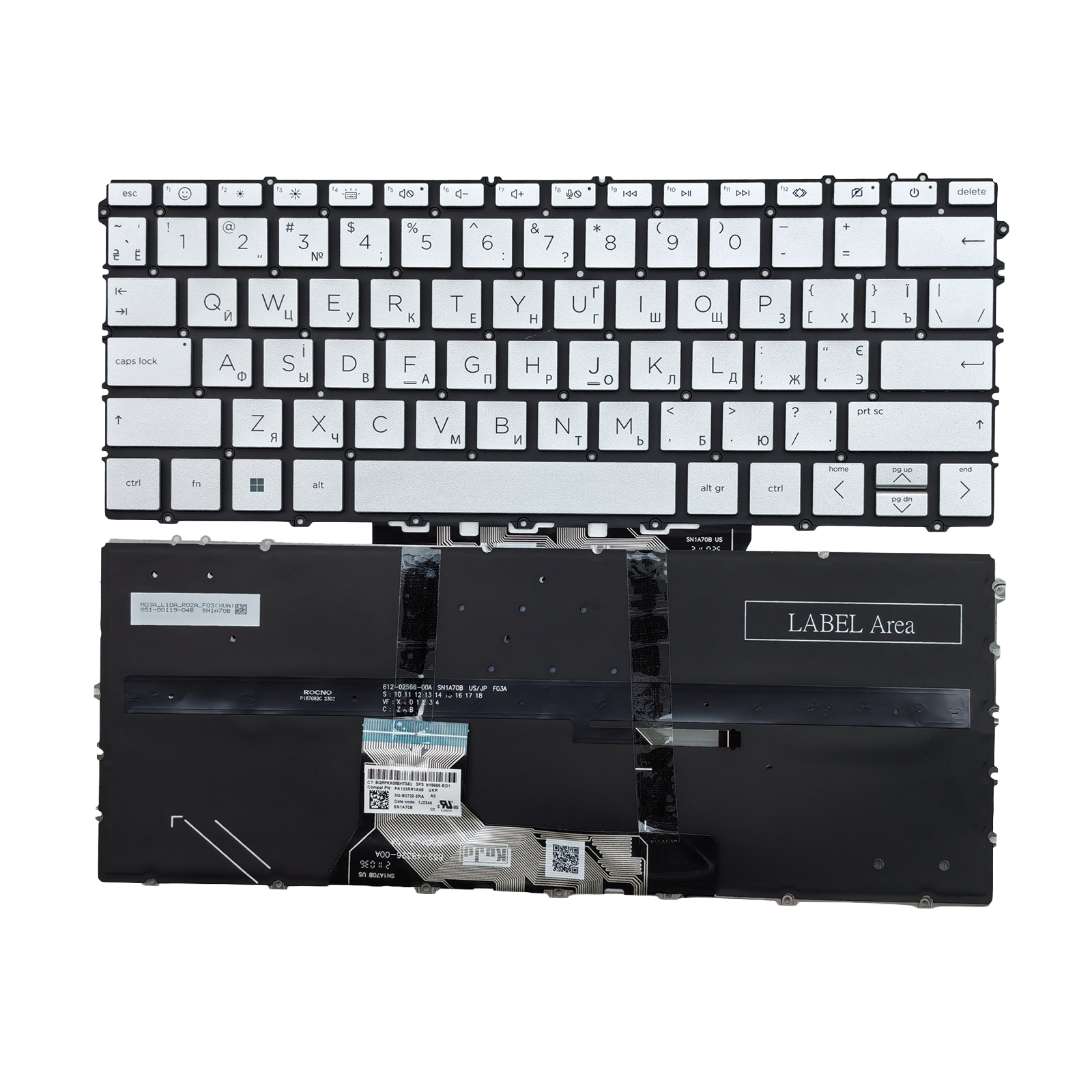 Picture of New Replacement Laptop Keyboard For HP 13-BF/16-AD/14-FC/14-FA/16-AC/TPN-C161 SILVER Backlit RU Layout