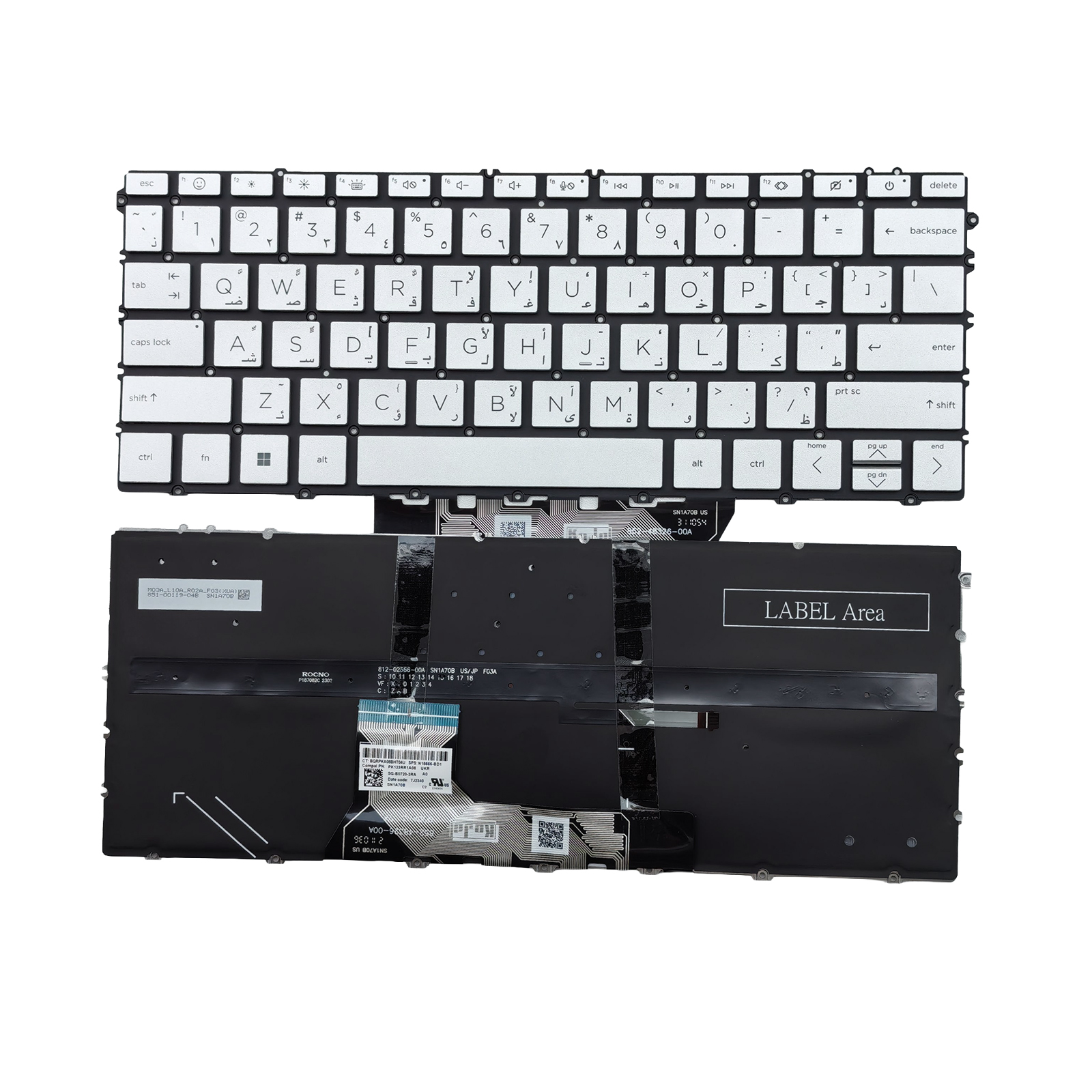 Picture of New Replacement Laptop Keyboard For HP 13-BF/16-AD/14-FC/14-FA/16-AC/TPN-C161 SILVER Backlit Ar Layout